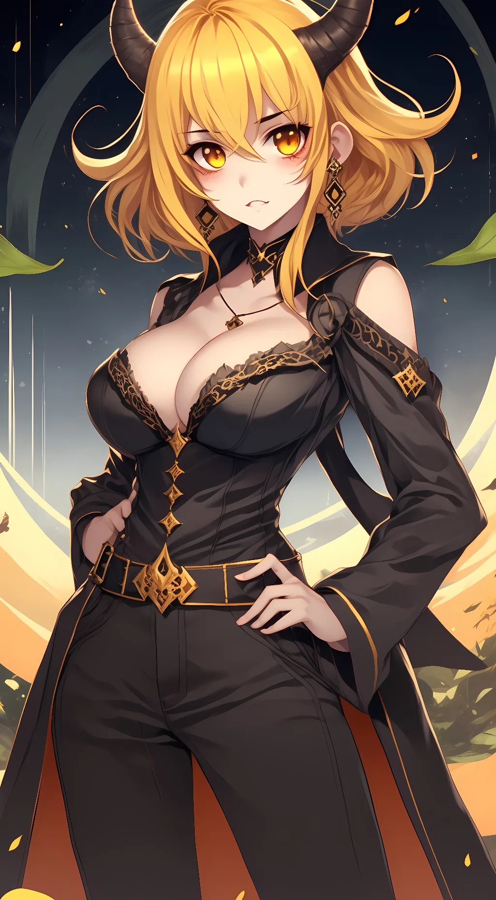 ai character: zav but pretty background