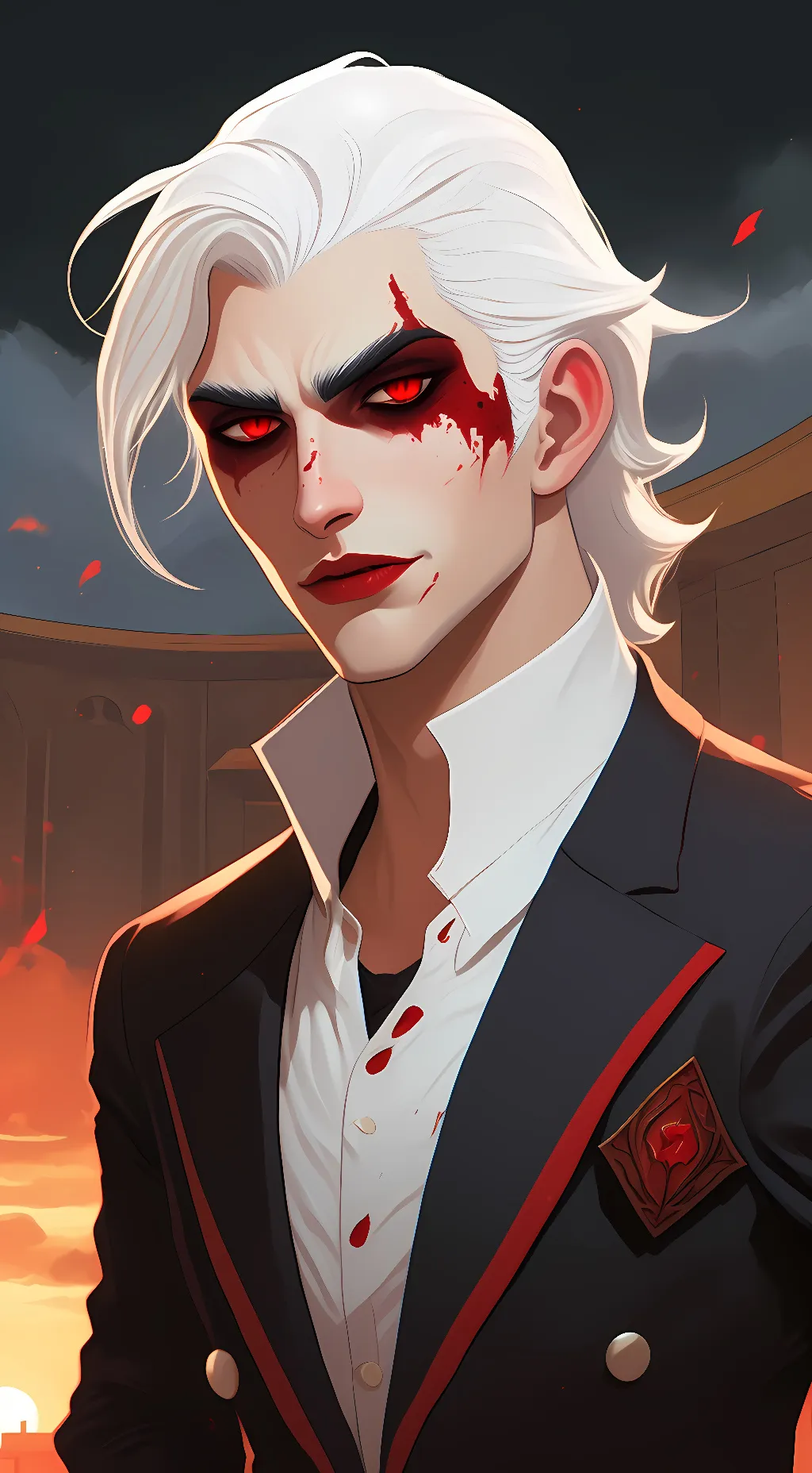 ai character: Red background