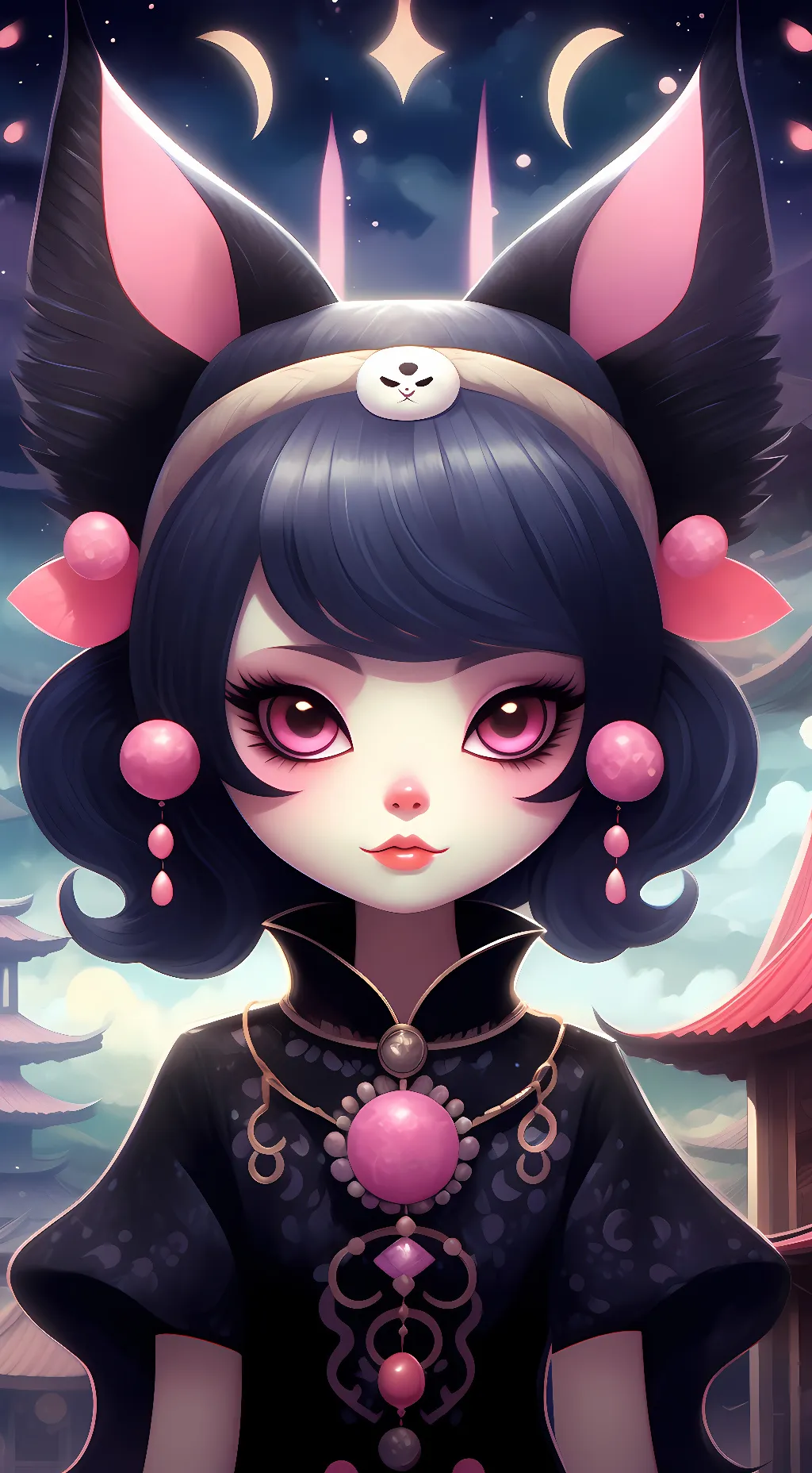 ai character: kuromi  background