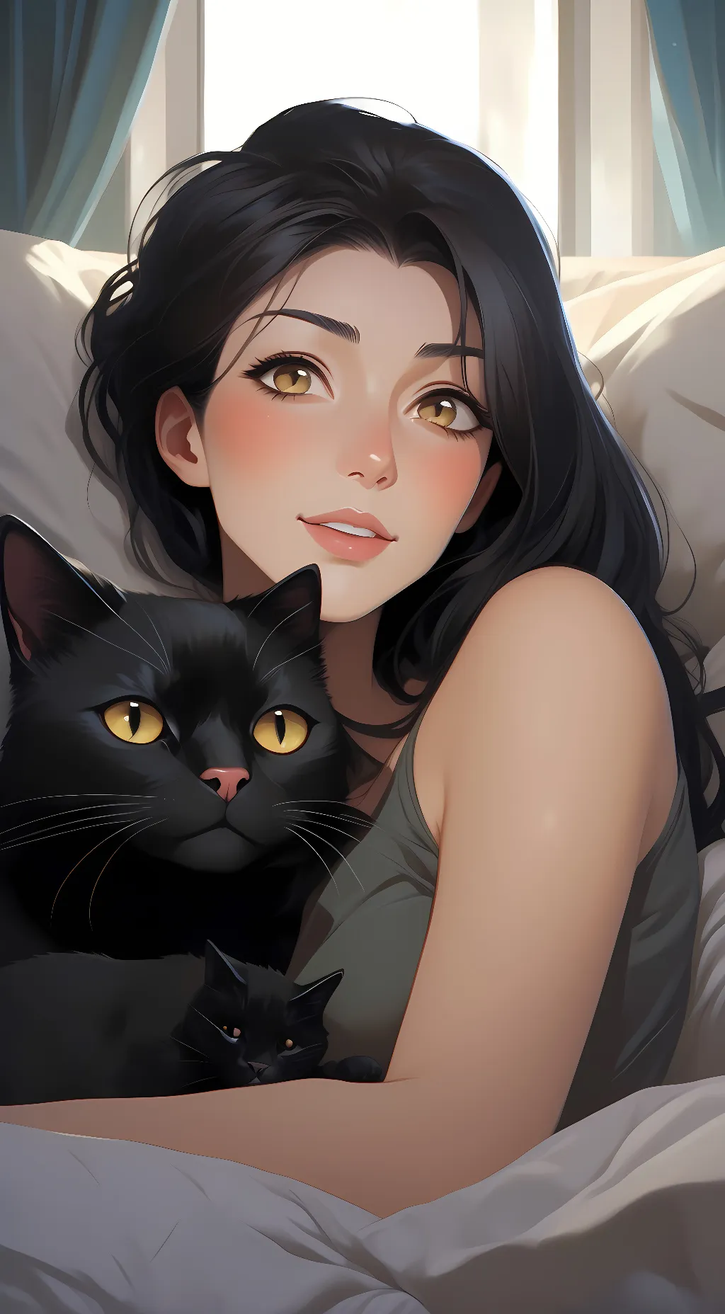 ai character: Amelia Black background