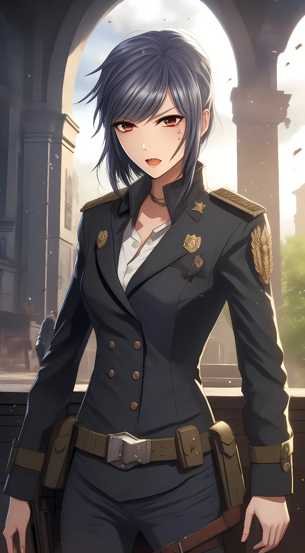 ai character: Amelia Black background