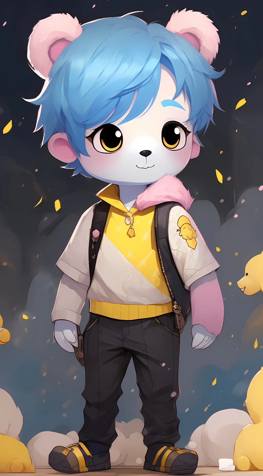 ai character: marshmallow background