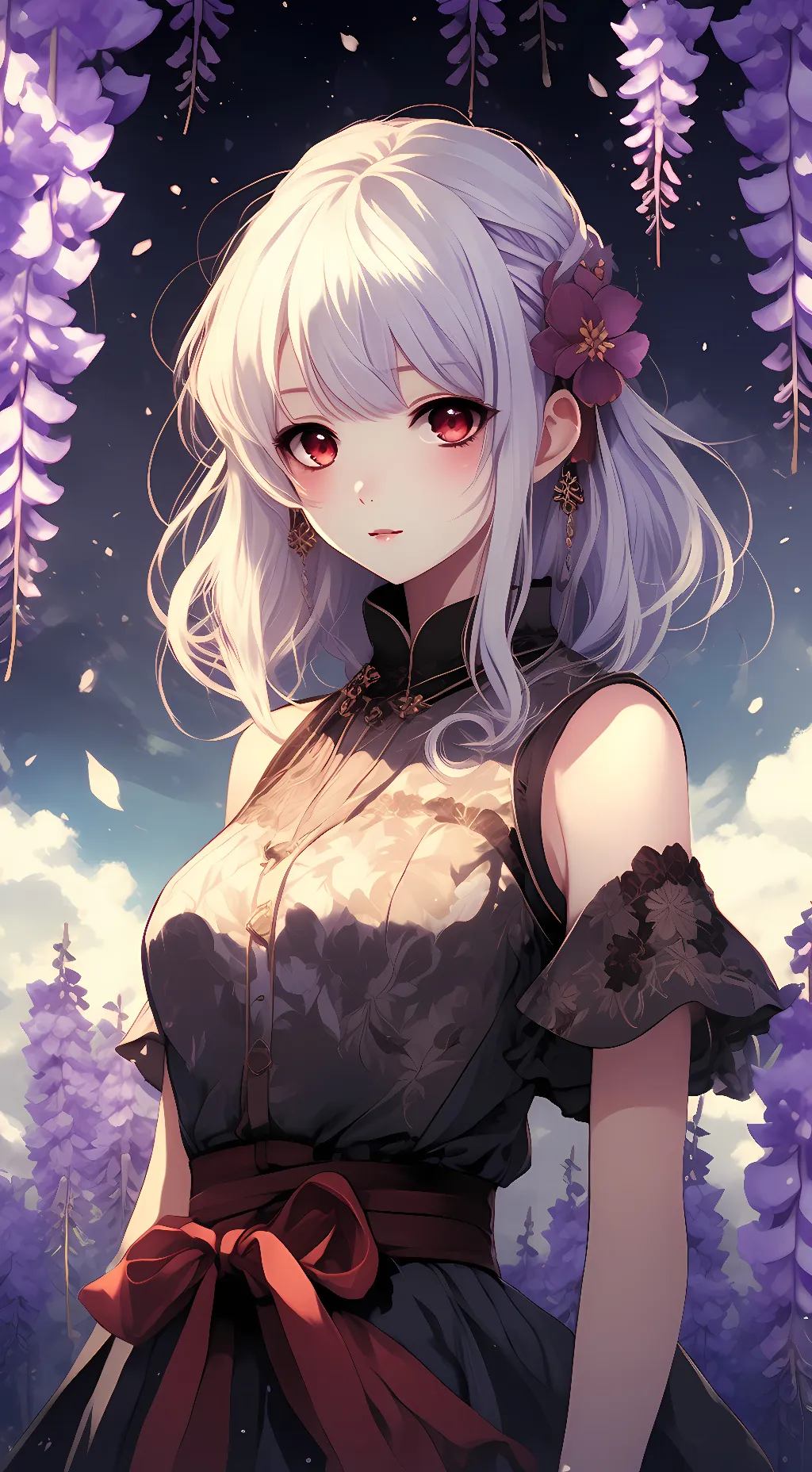 ai character: Violet background