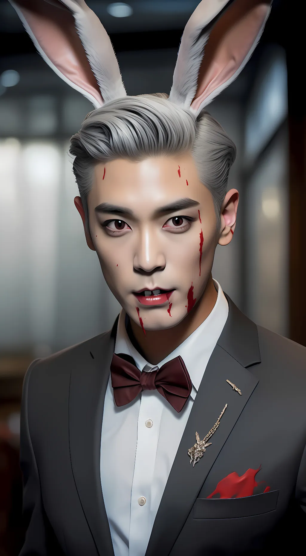 ai character: Vampire bugs bunny background