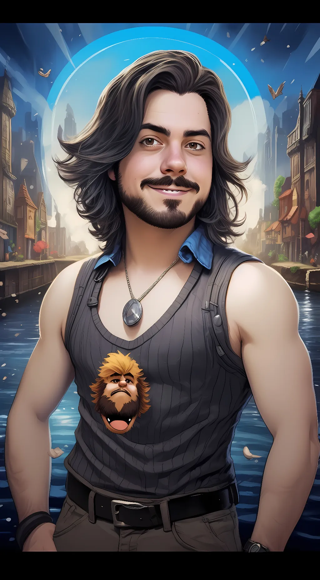 ai character: Arin Hanson  background