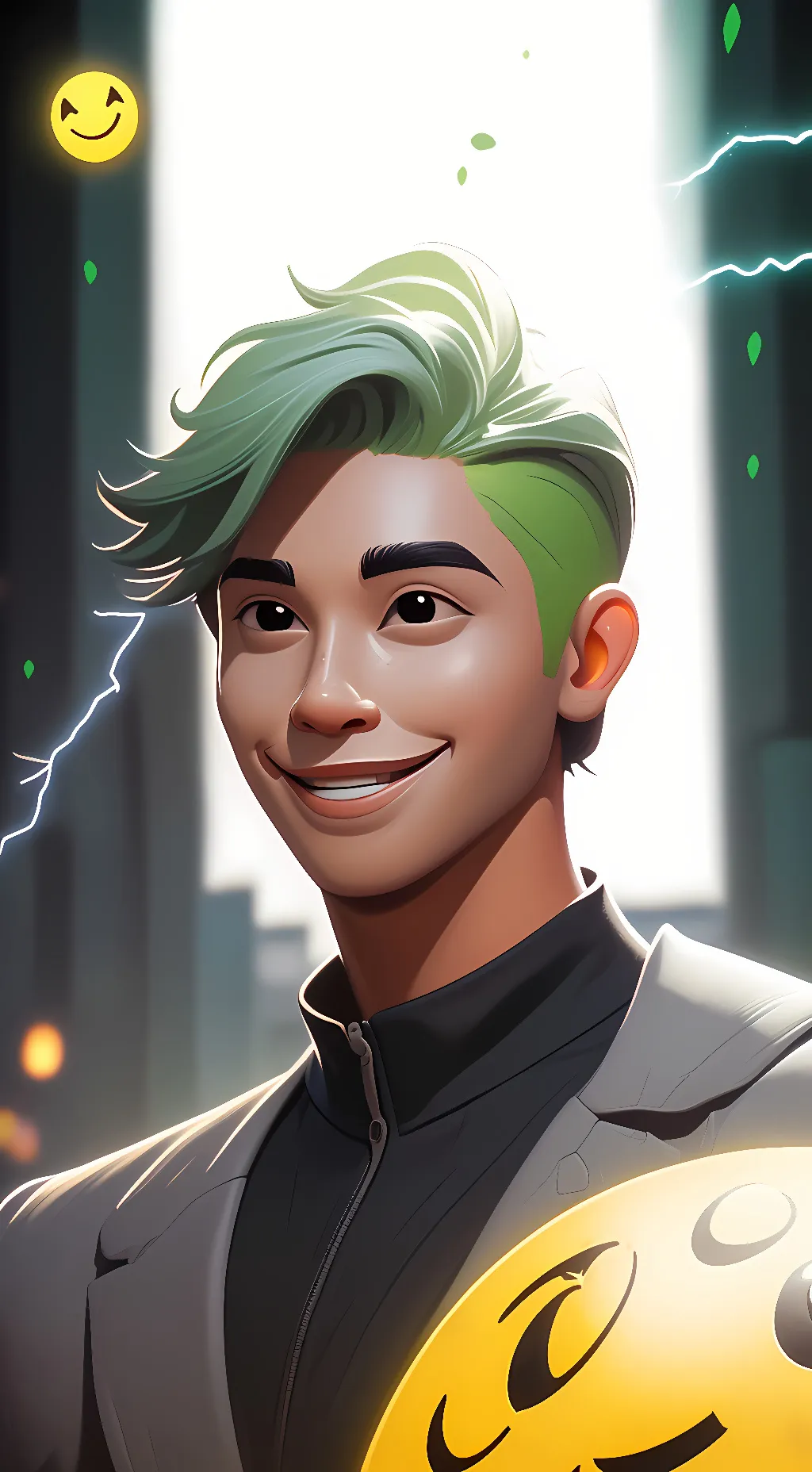 ai character: lightning bfdi background