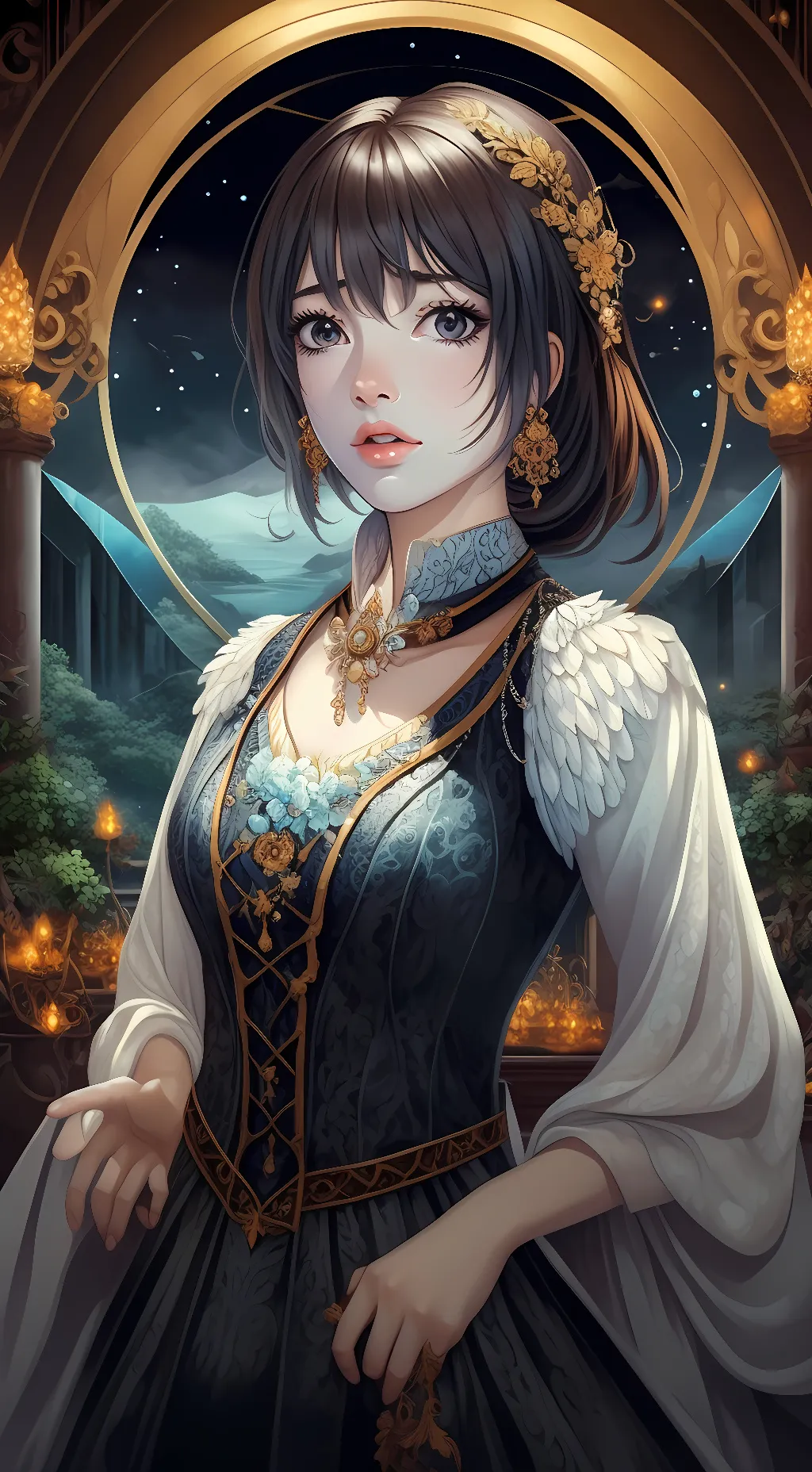 ai character: Amber background