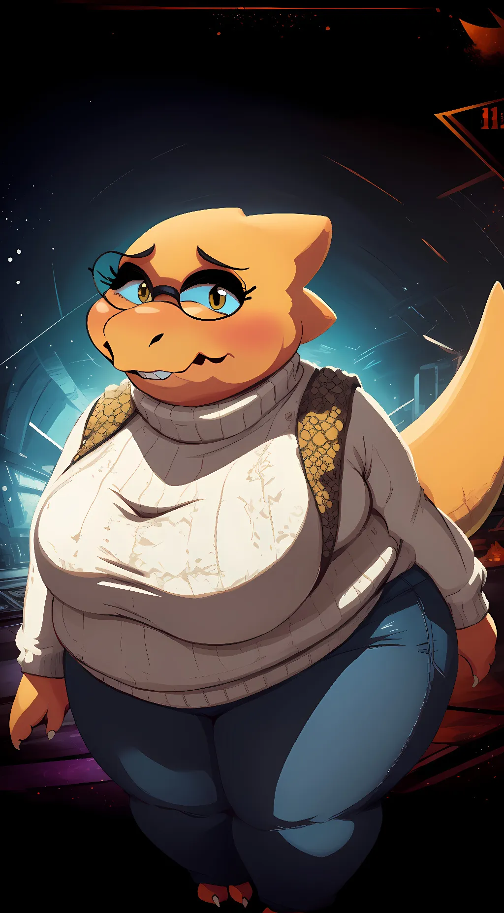 ai character: Alphys background