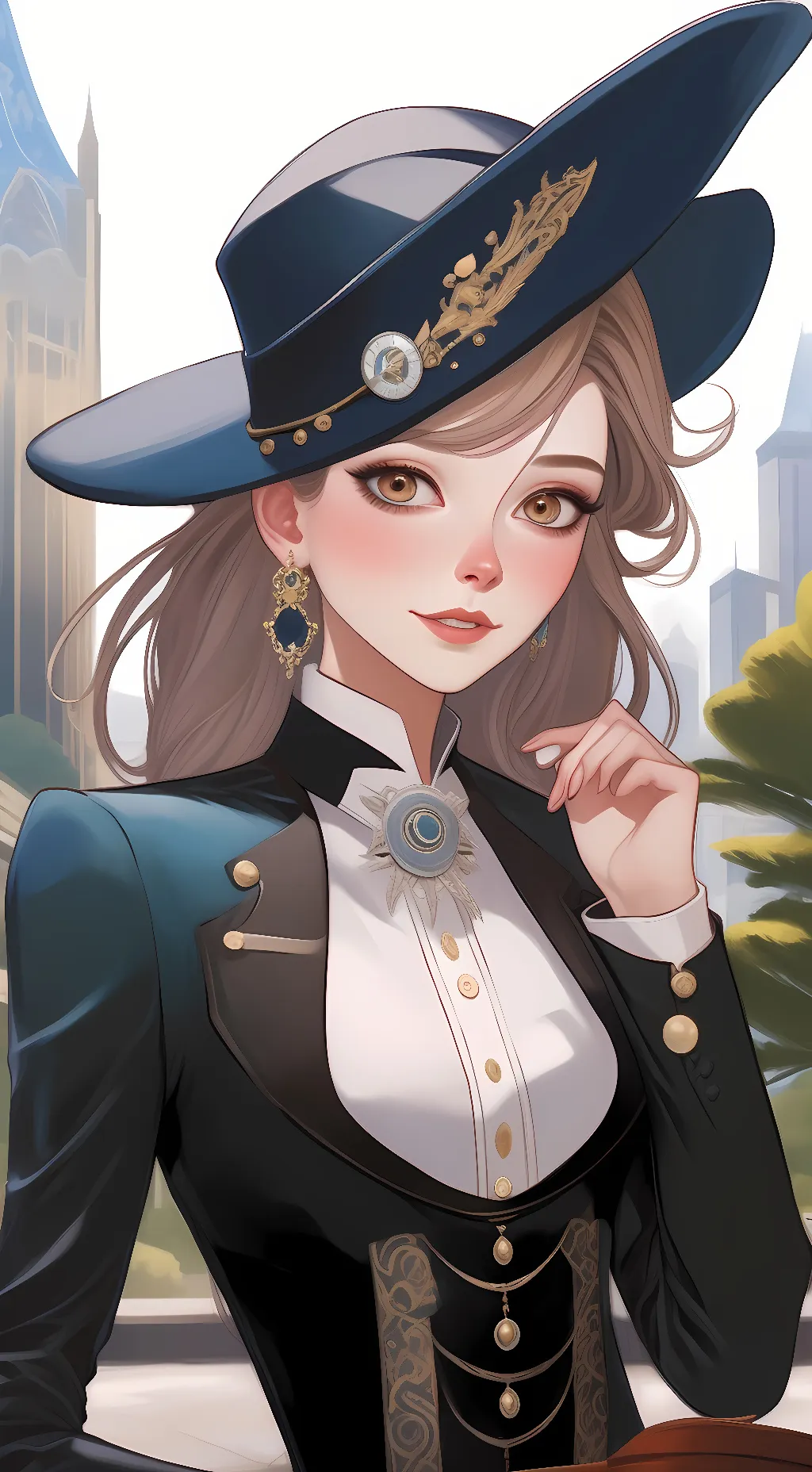 ai character: tv woman background