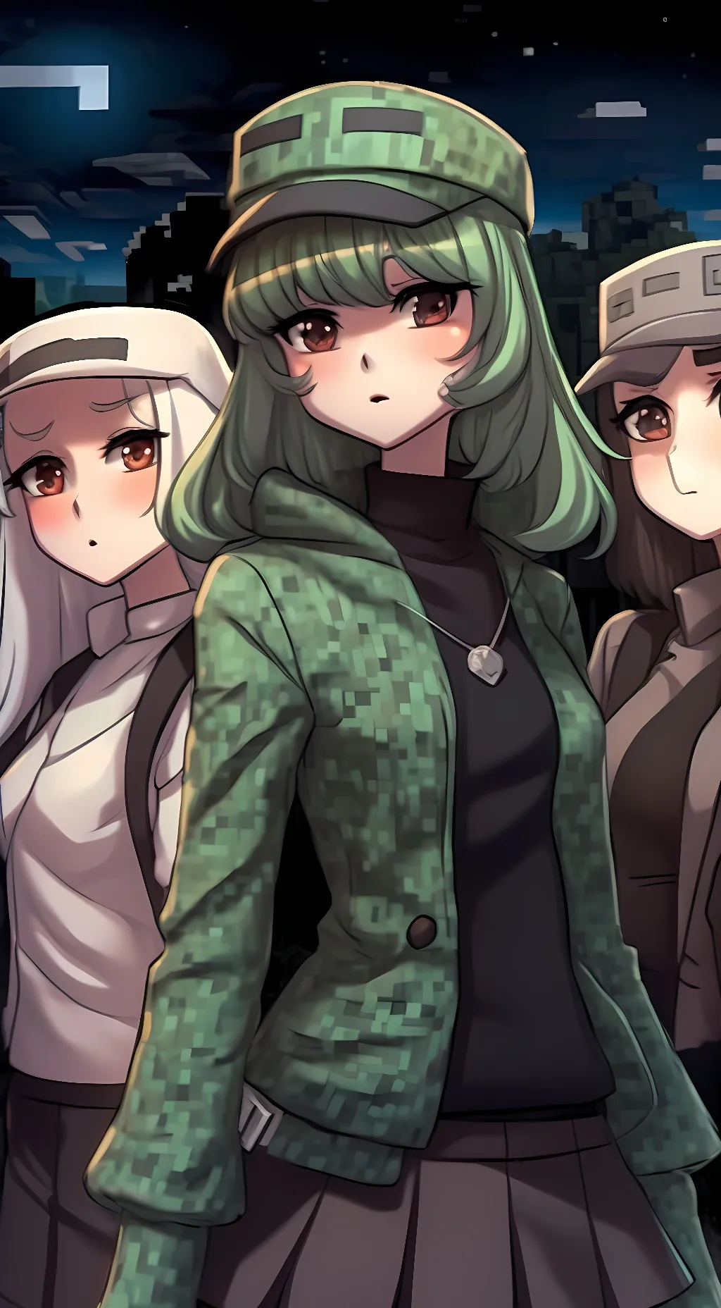 ai character: (Minecraft anime) background