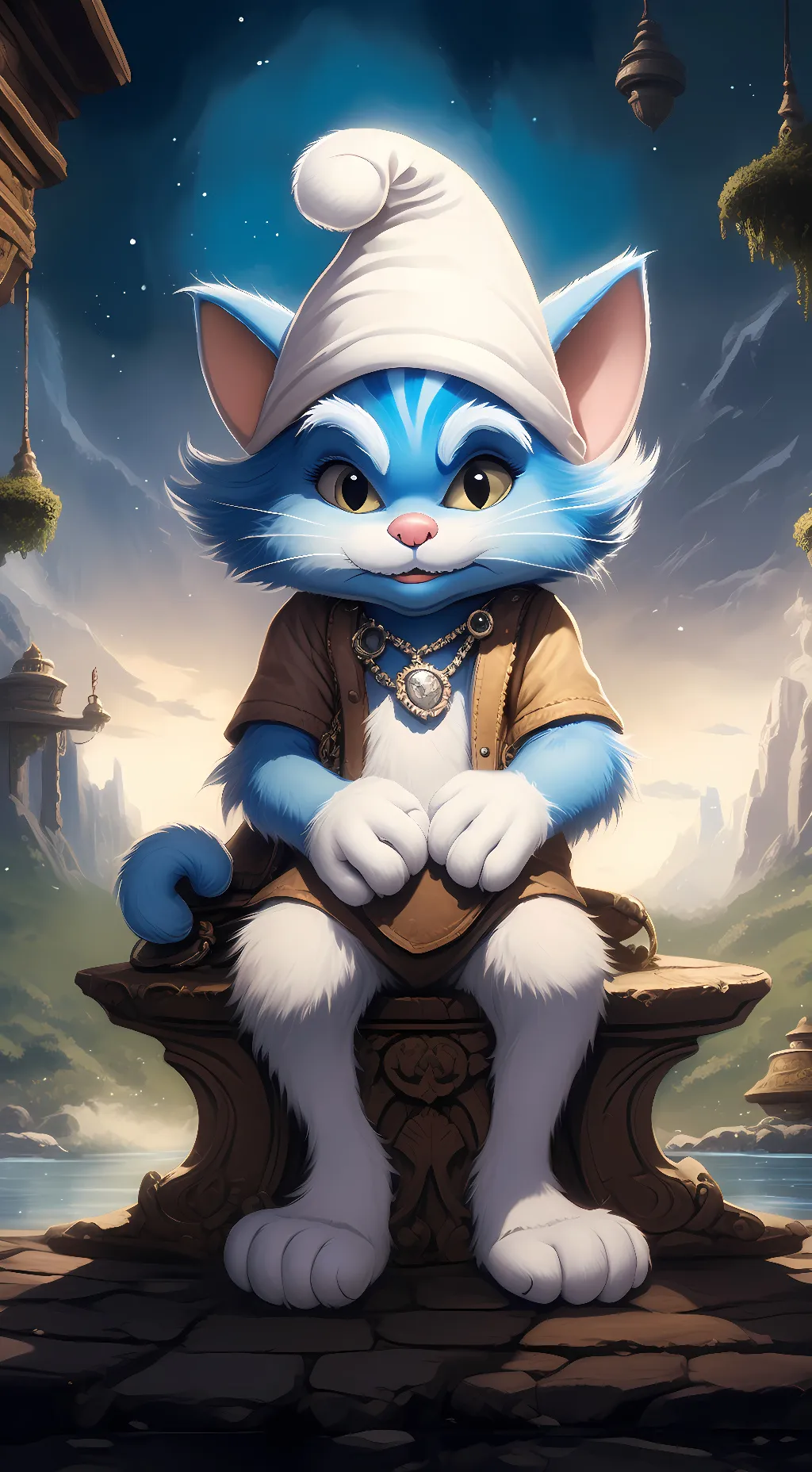ai character: Smurf Cat background