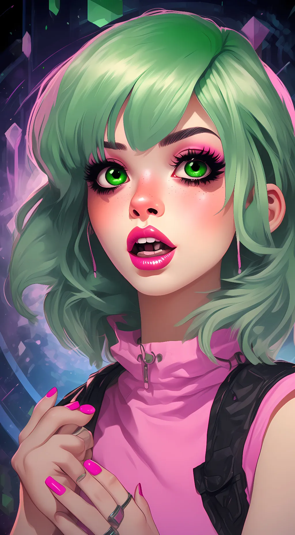 ai character: creeper girl background