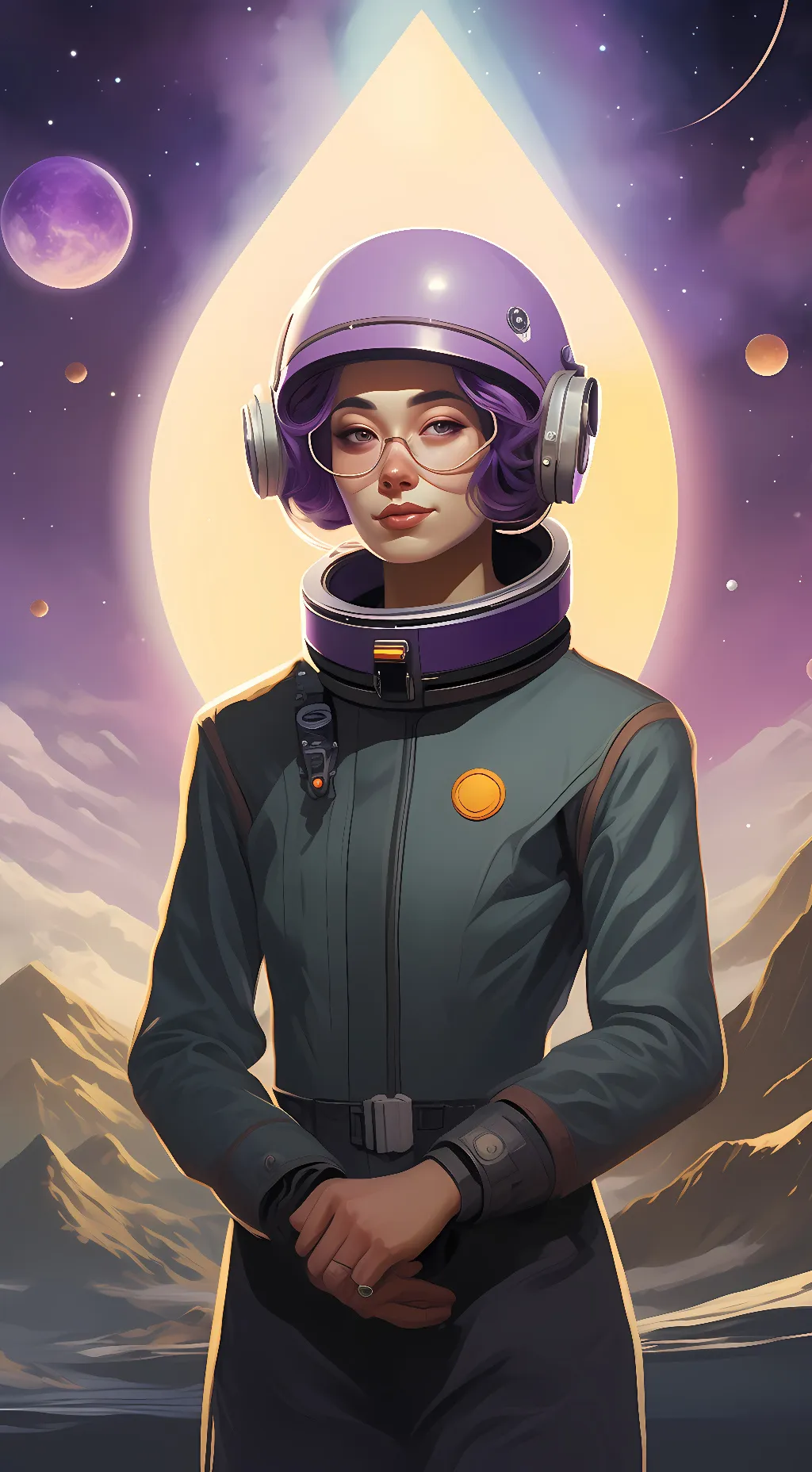 ai character: purple crewmate background