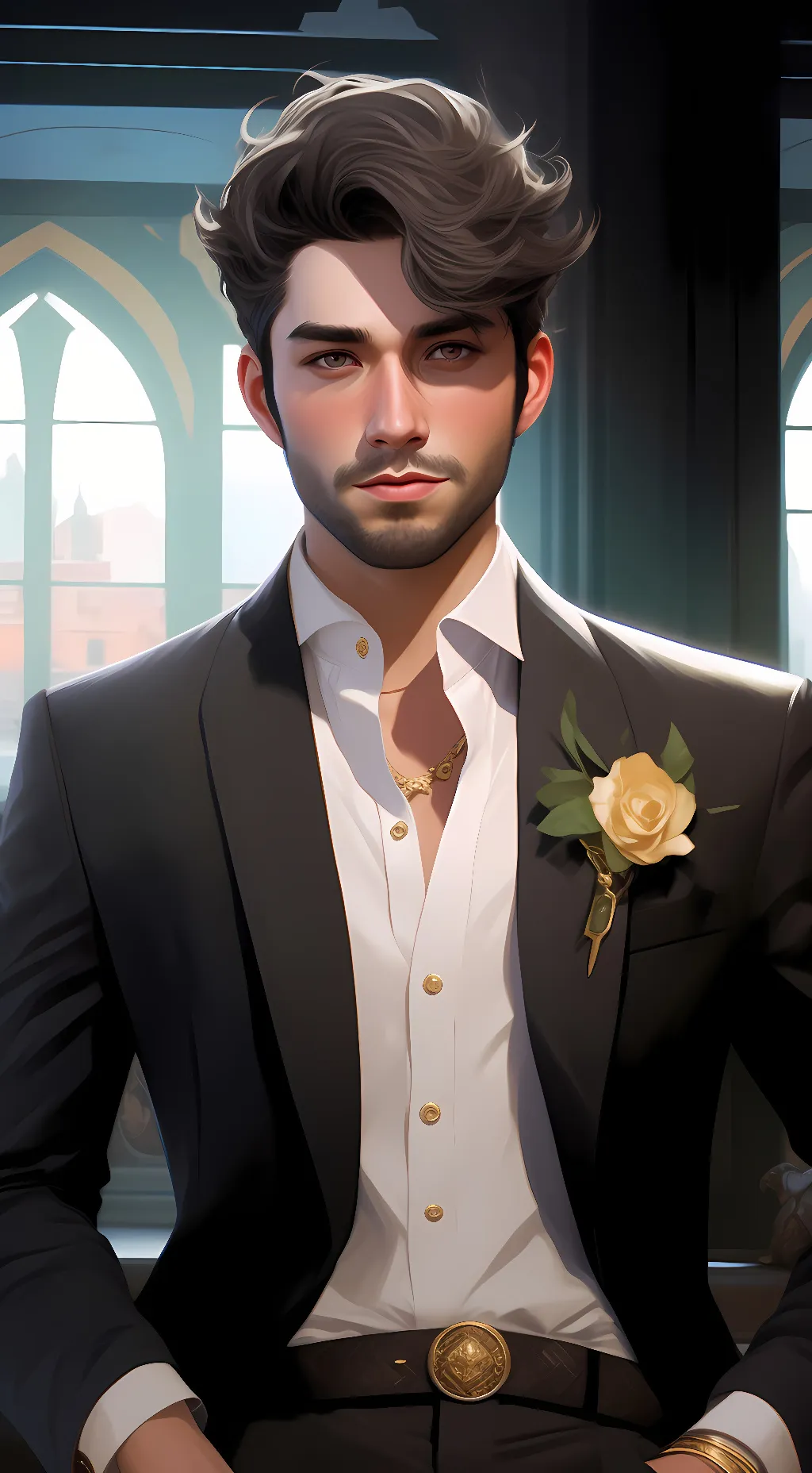 ai character: Speaker man background