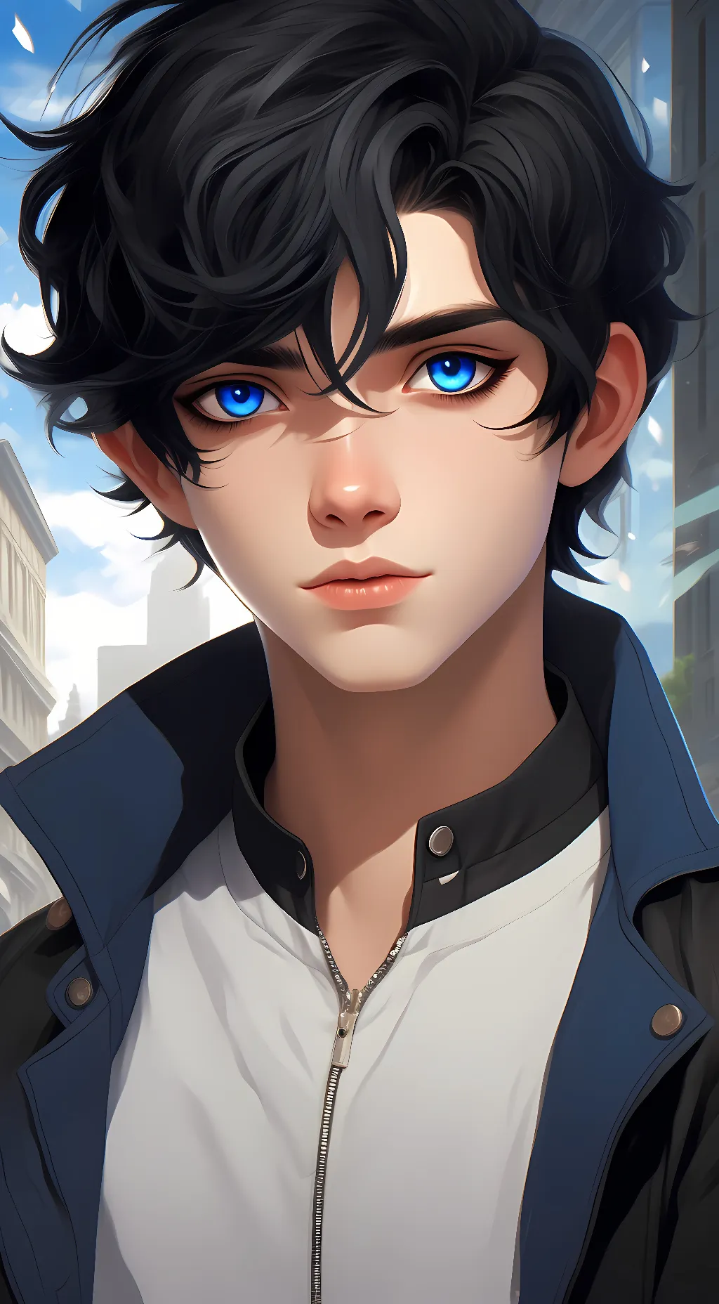 ai character: blue  background