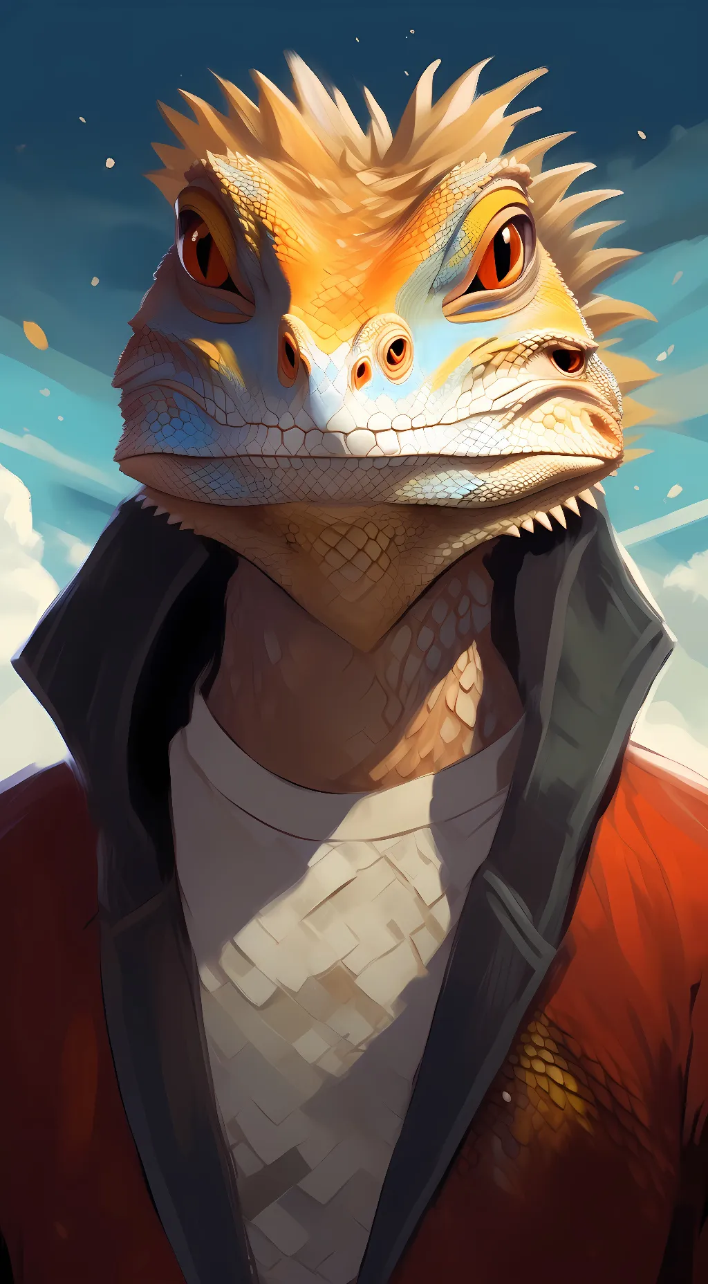 ai character: golden background