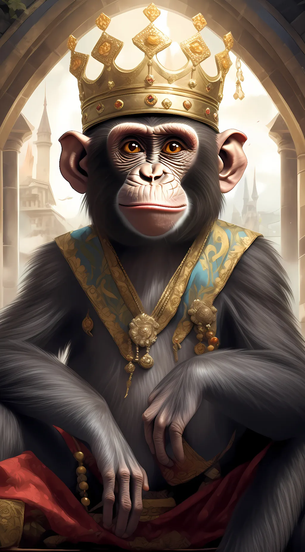 ai character: king monkey background