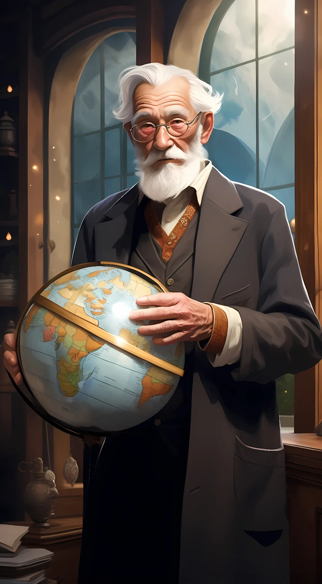 ai character: Bad Info Globe background