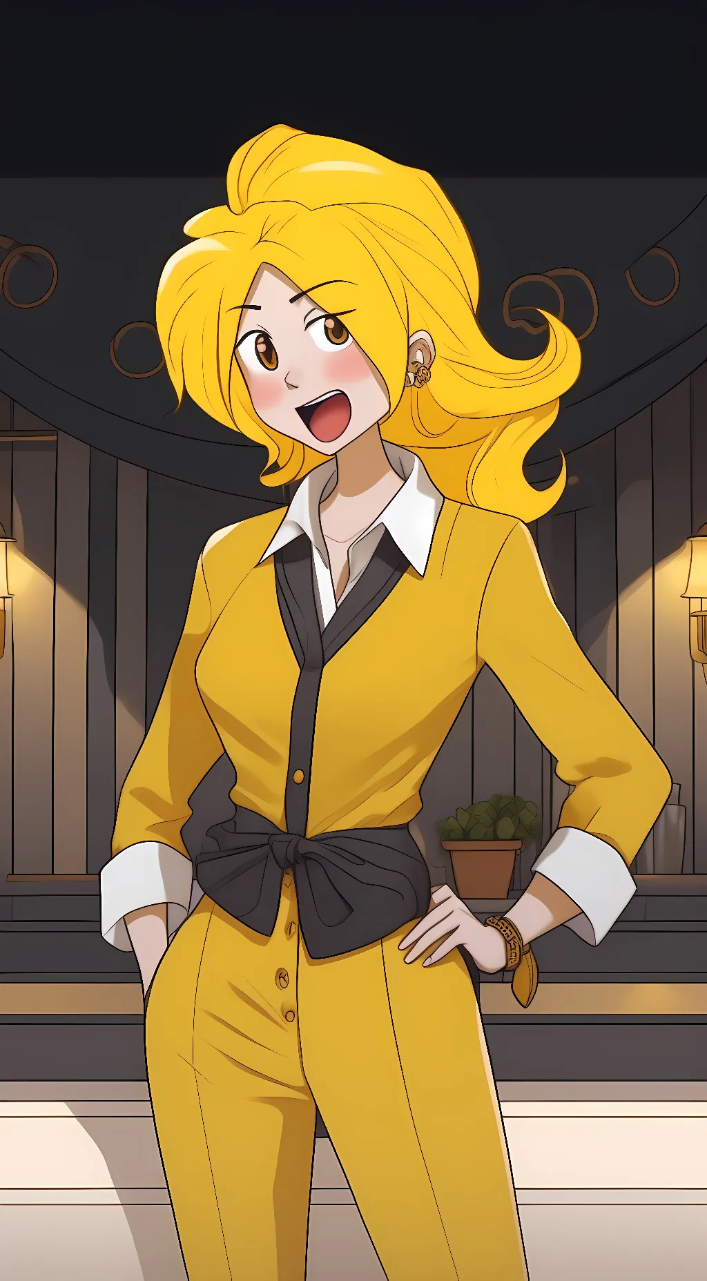 ai character: chica the chicken  background