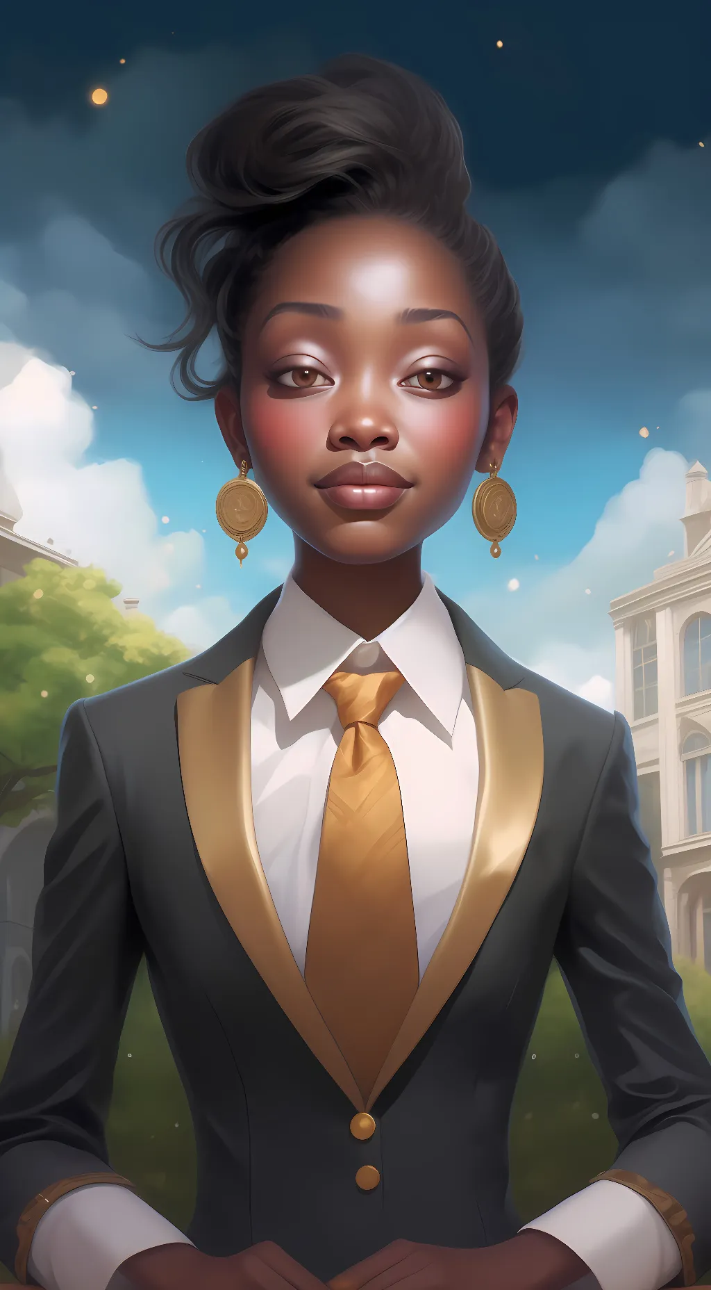 ai character: autumn background