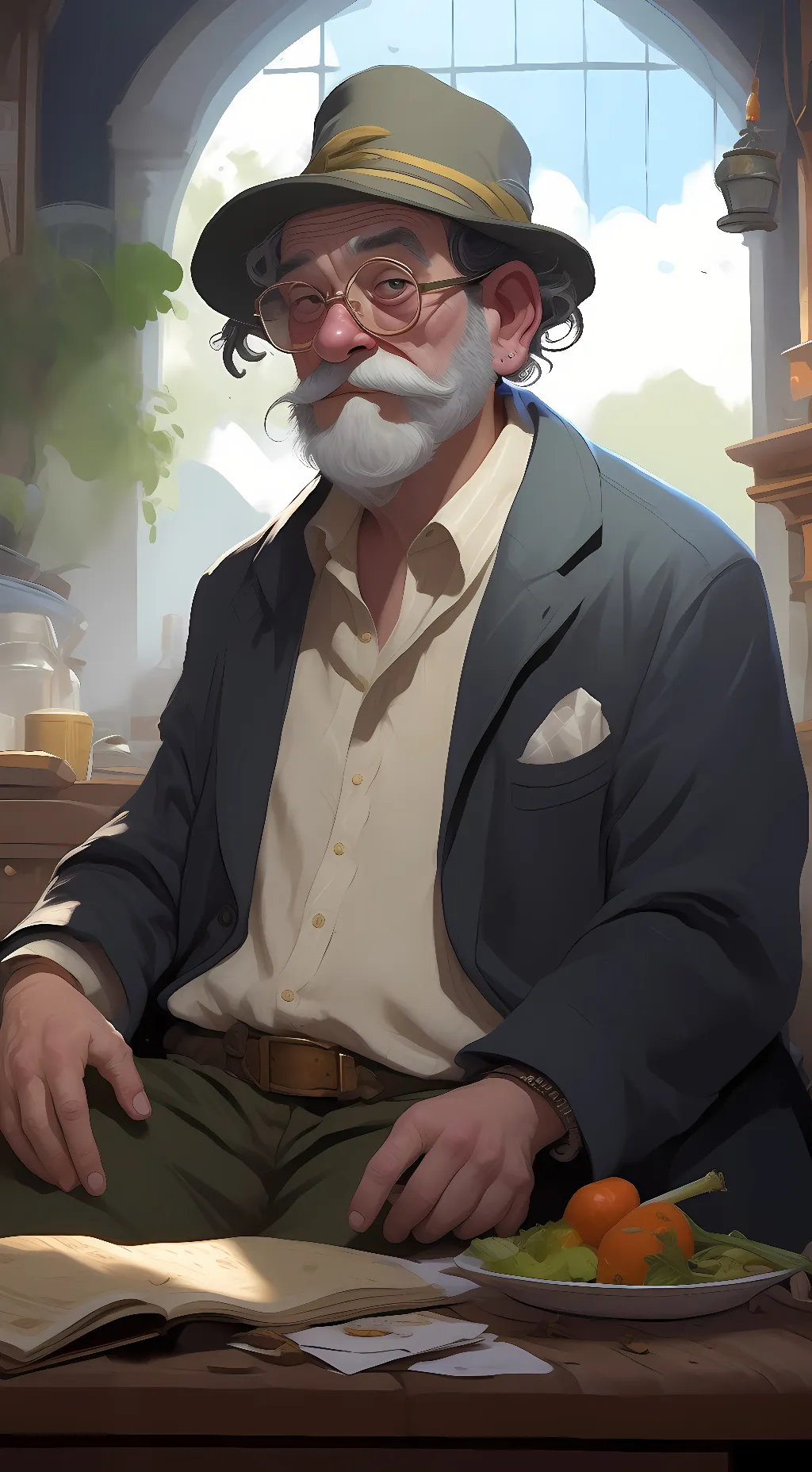 ai character: Uncle Joe  background