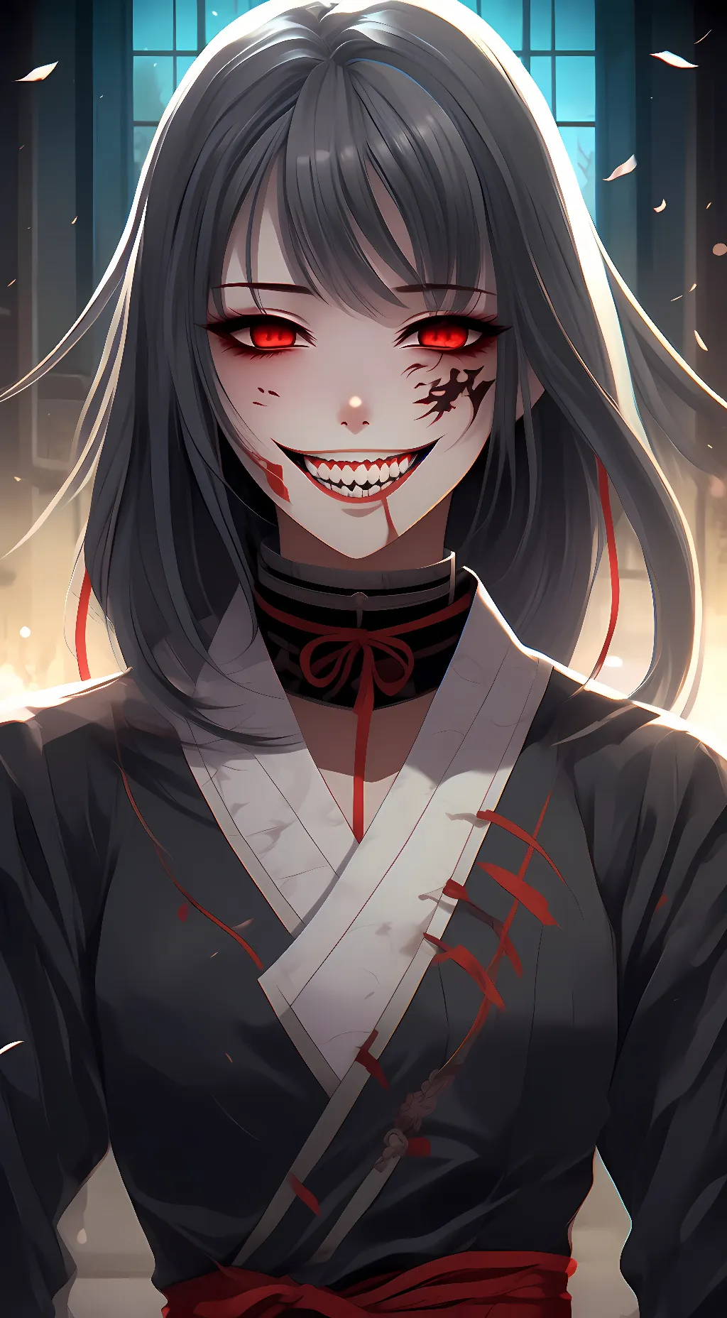 ai character: scary demon queen background