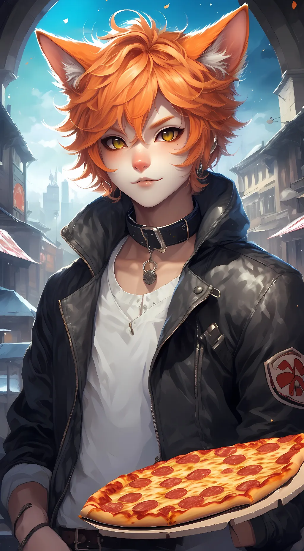 ai character: Pizza-Cat background