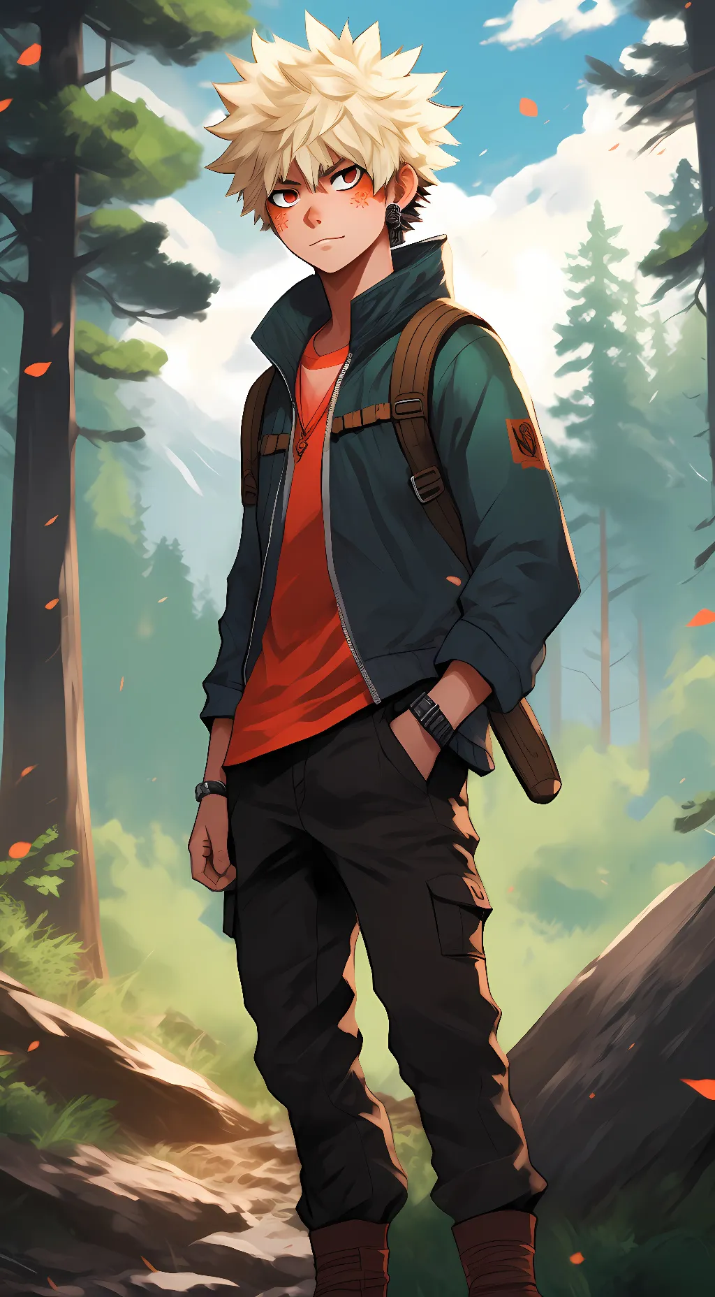 ai character: Katsuki Bakugo background