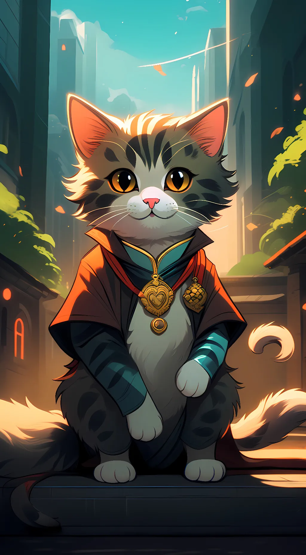 ai character: Miss meow  background