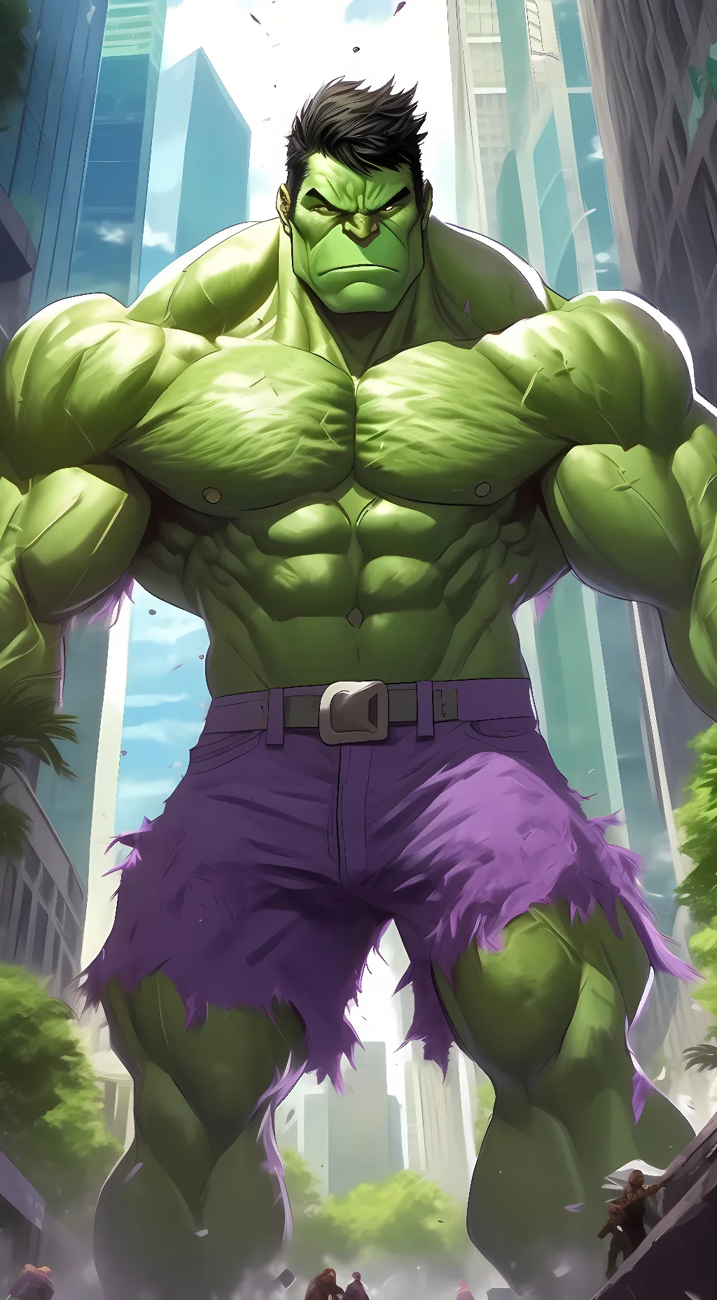 ai character: Hulk Smash background
