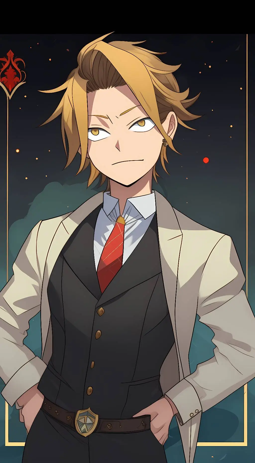 ai character: Denki Kaminari  background