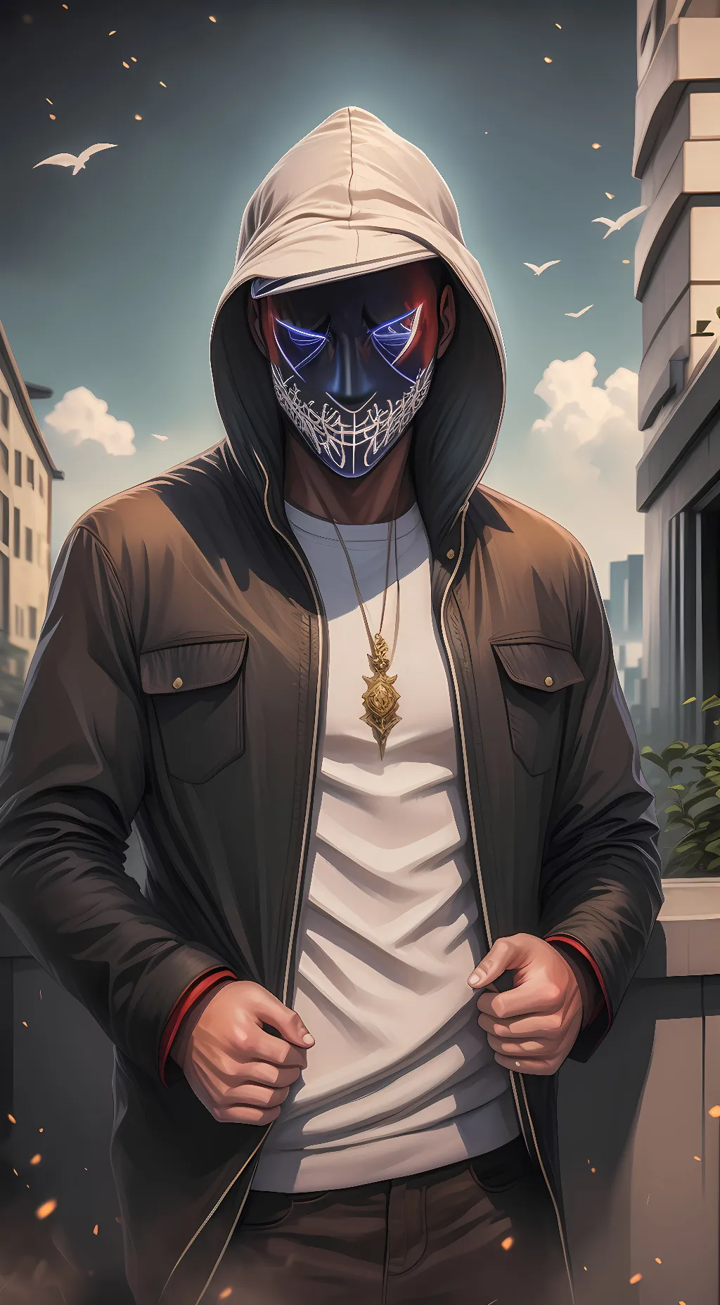 ai character: anonymous mask background