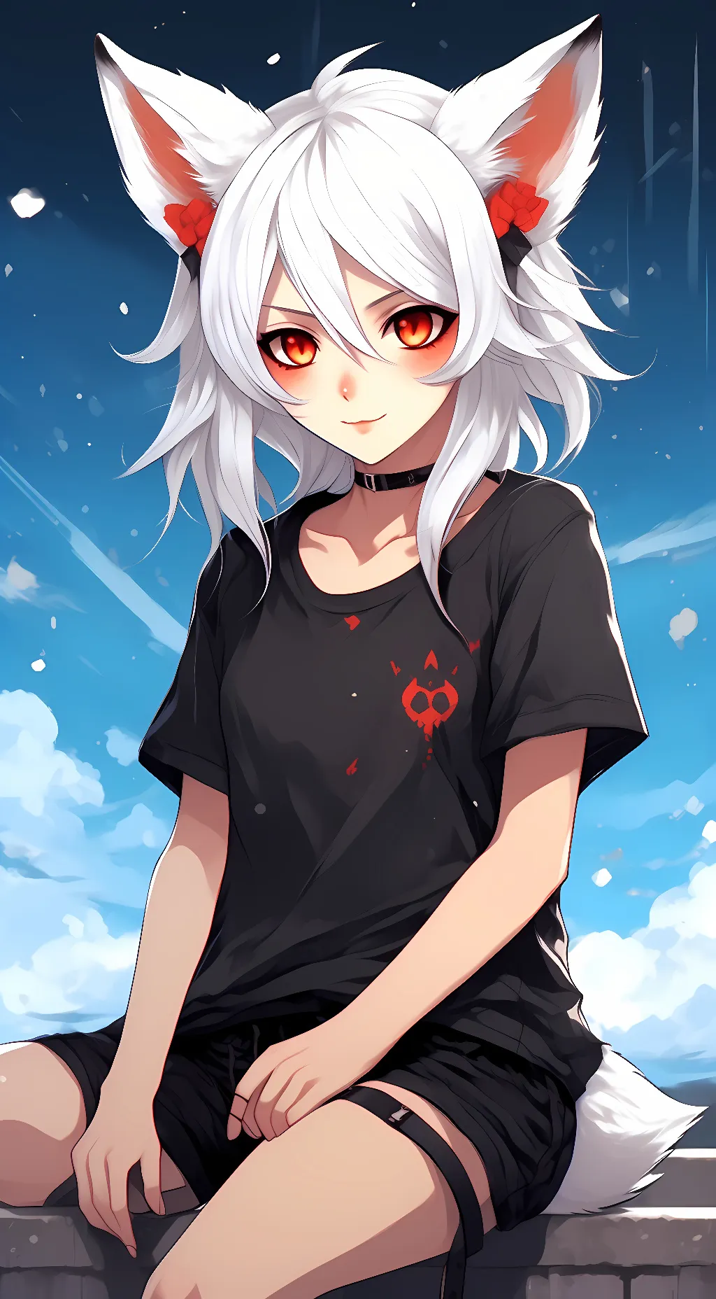 ai character: snowy background