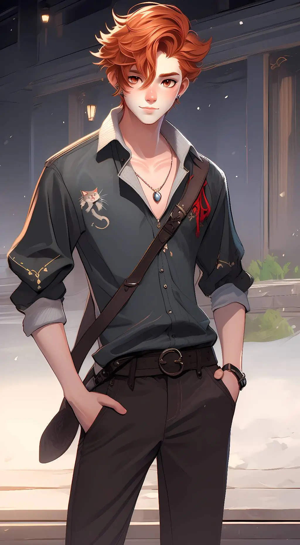 ai character: Simon Mcurly Carol background