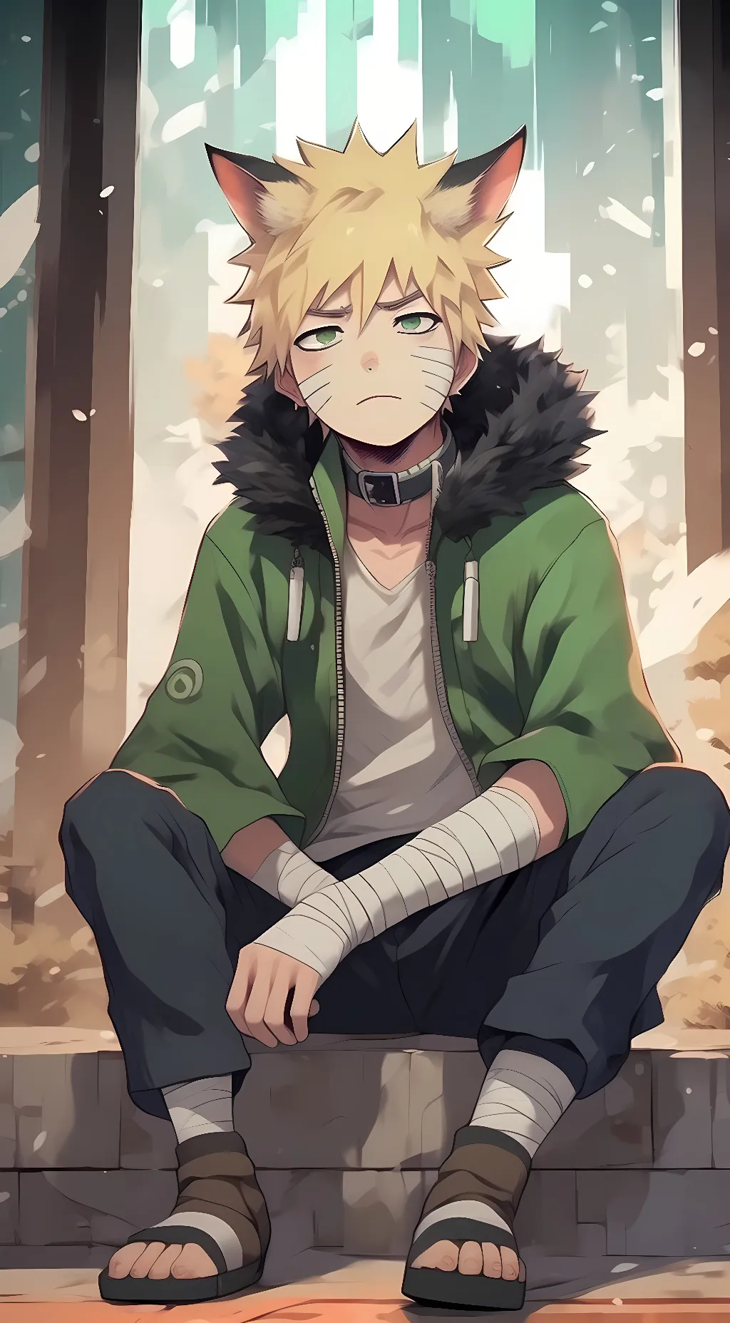 ai character: bakugo wolf background