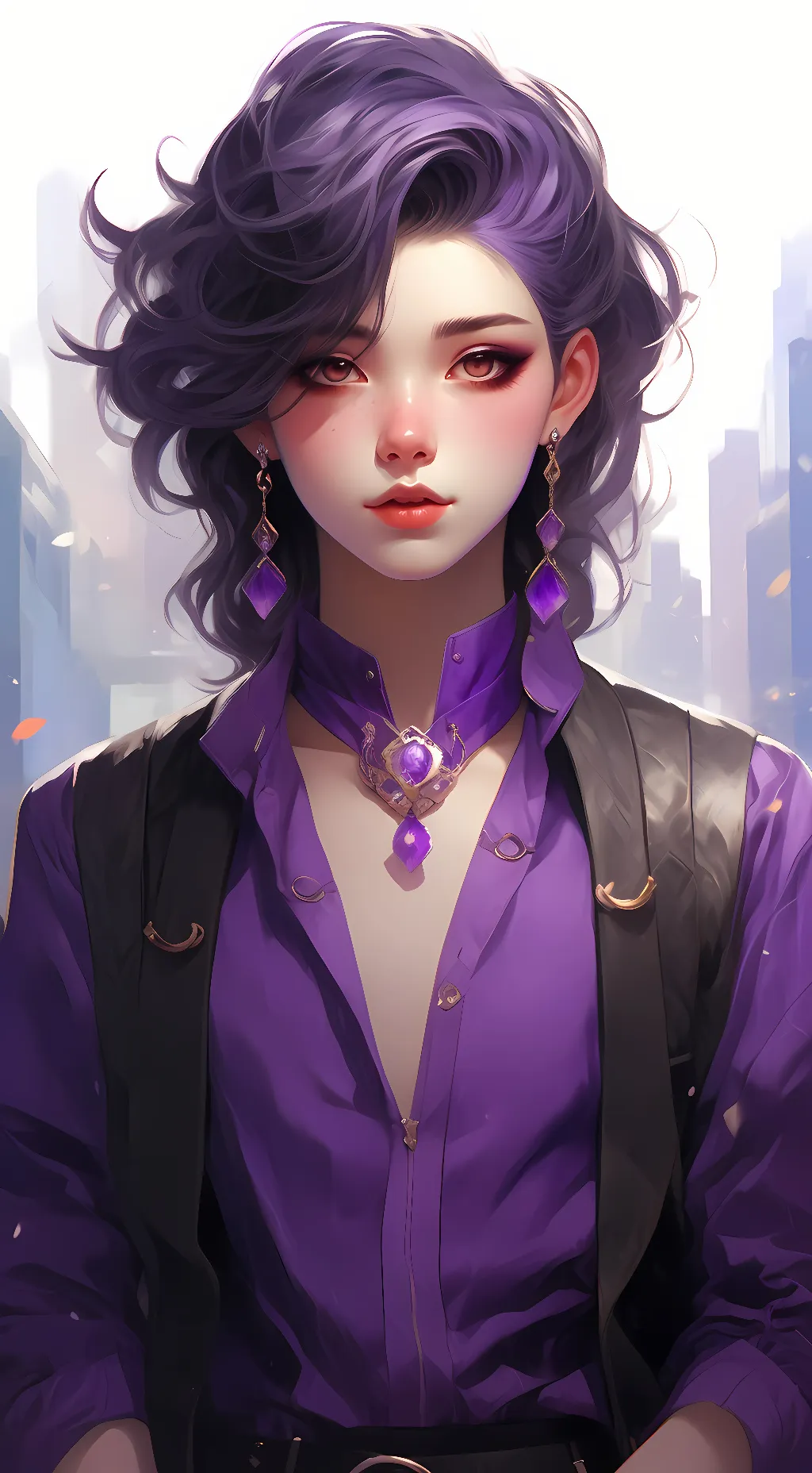 ai character: Violét background