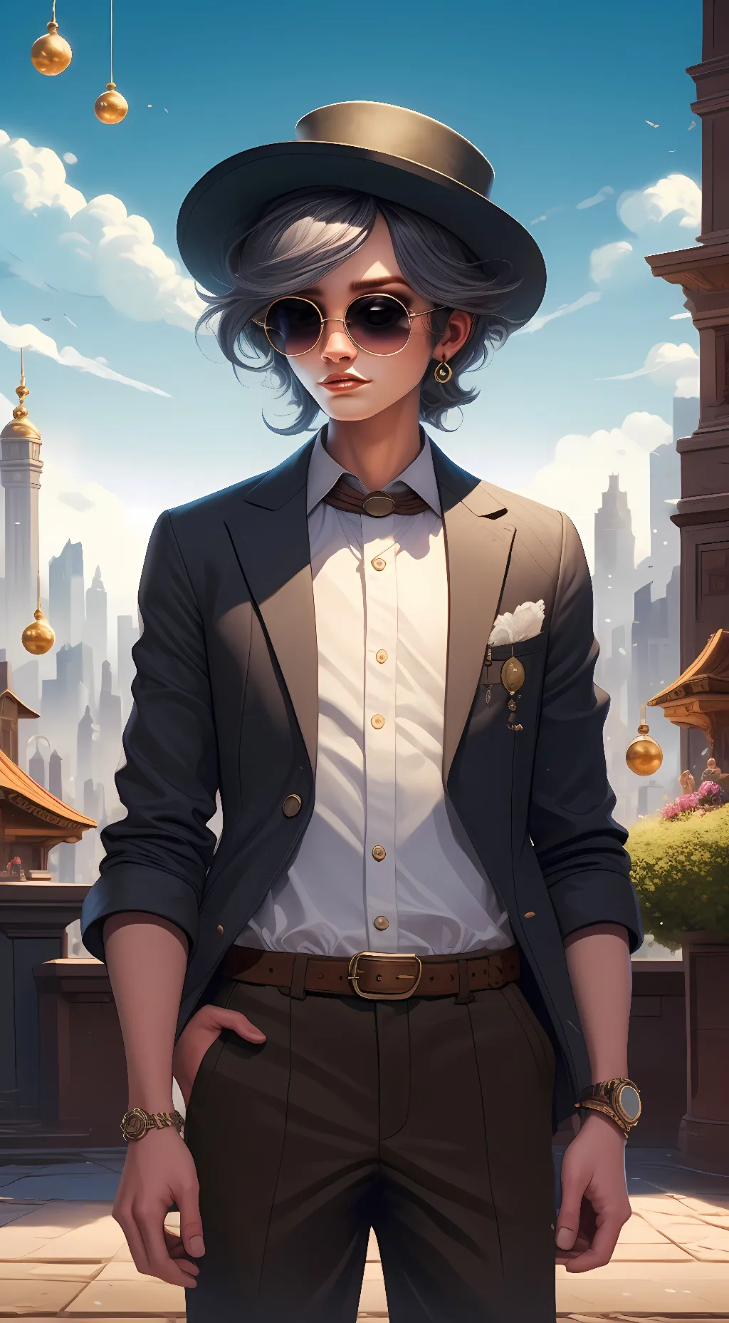 ai character: blue smurf cat background