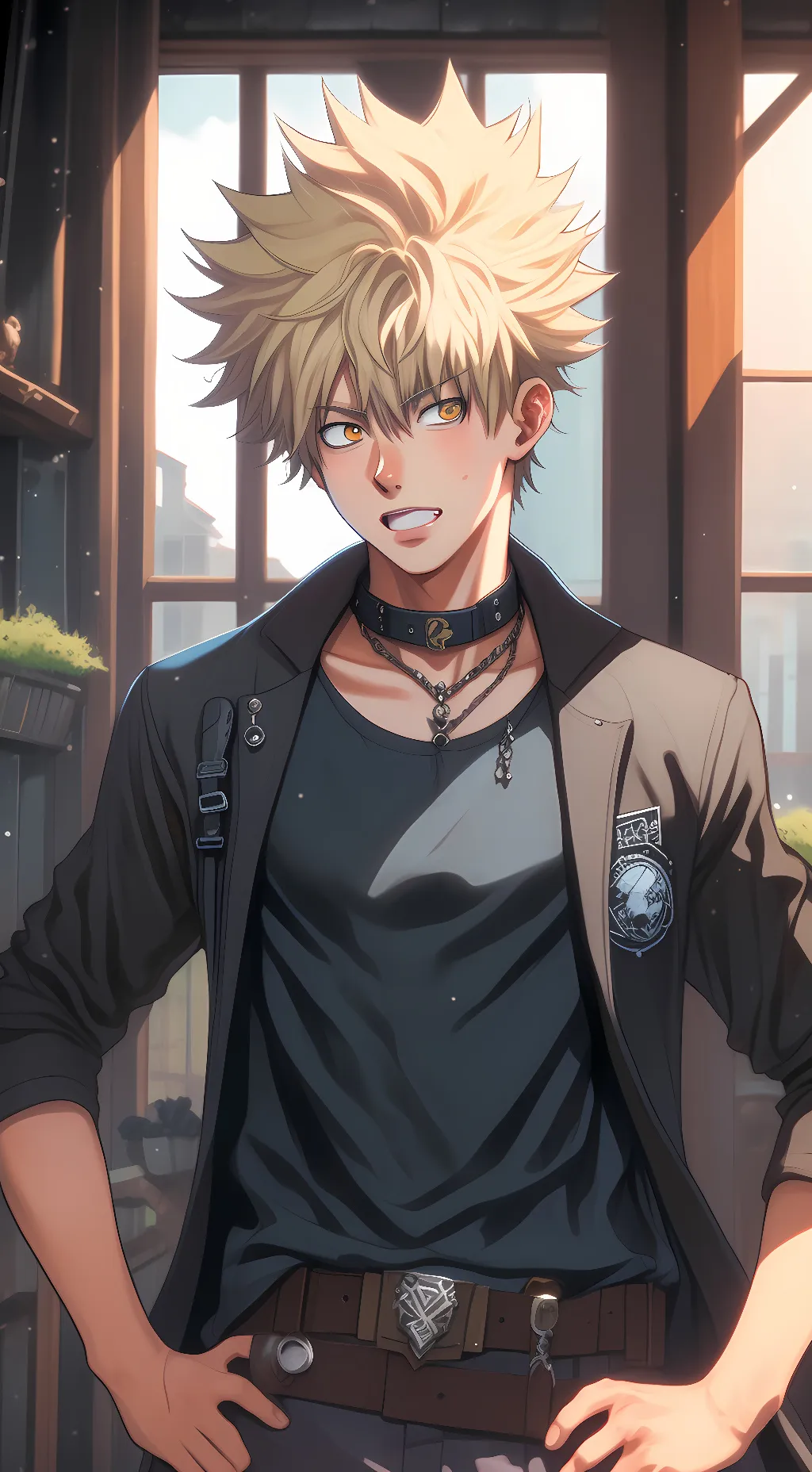 ai character: Katsuki Bakugo background