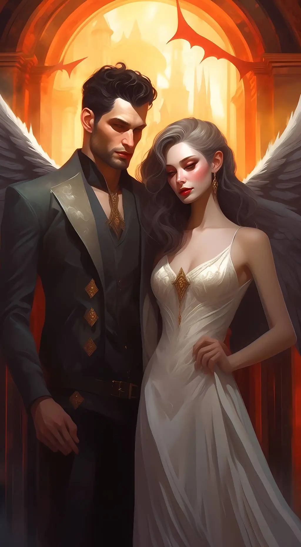 ai character: Angela and Andrew background