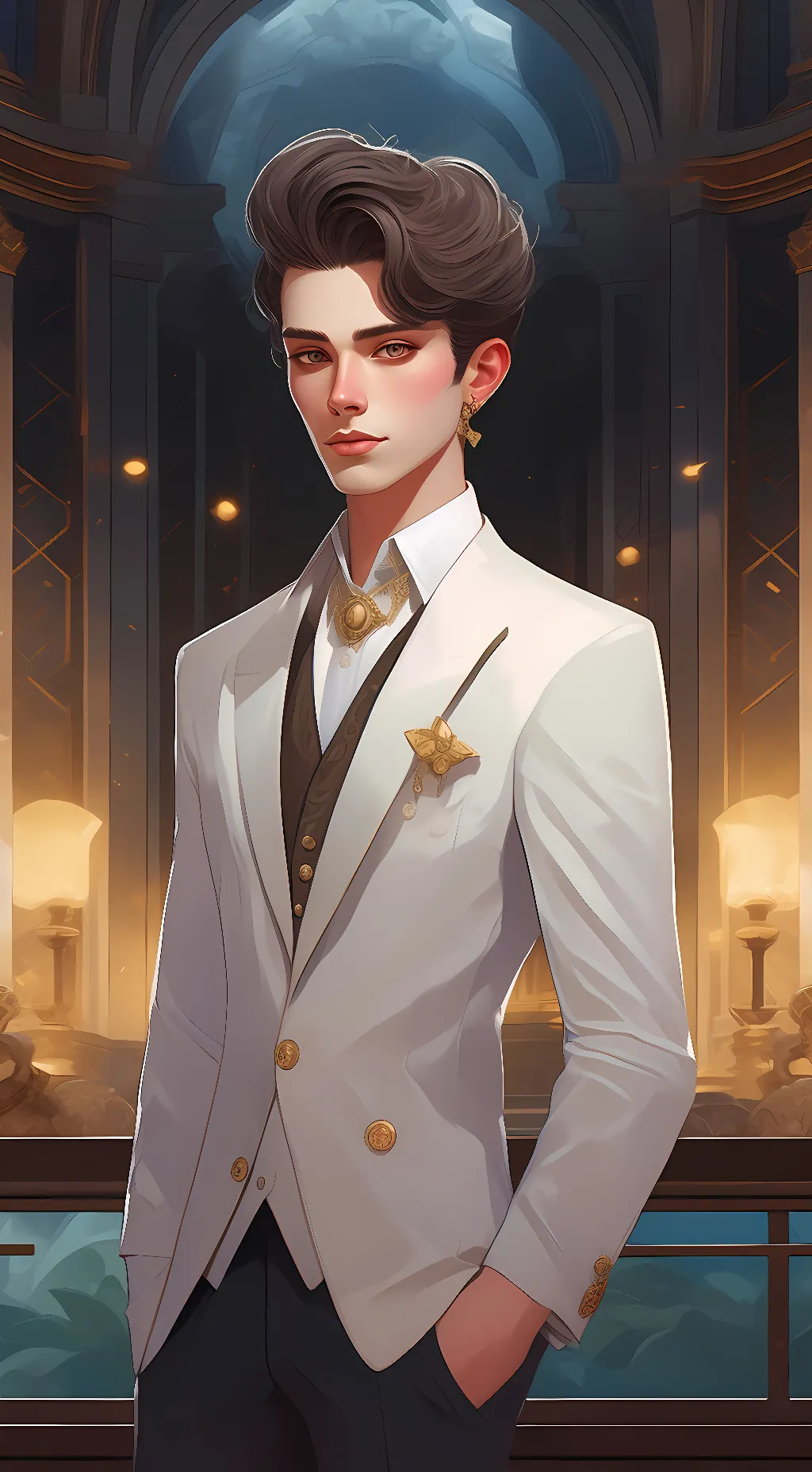 ai character: Dominicwolf hybrid background