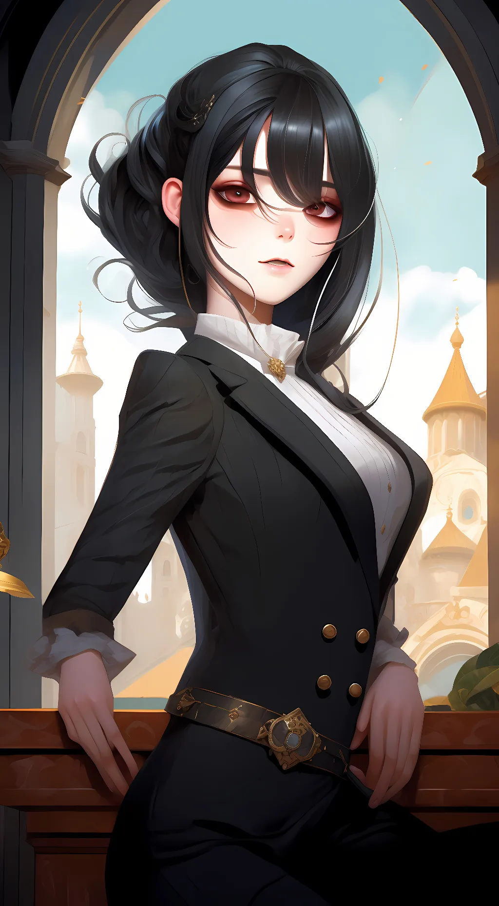 ai character: Golden roses  background