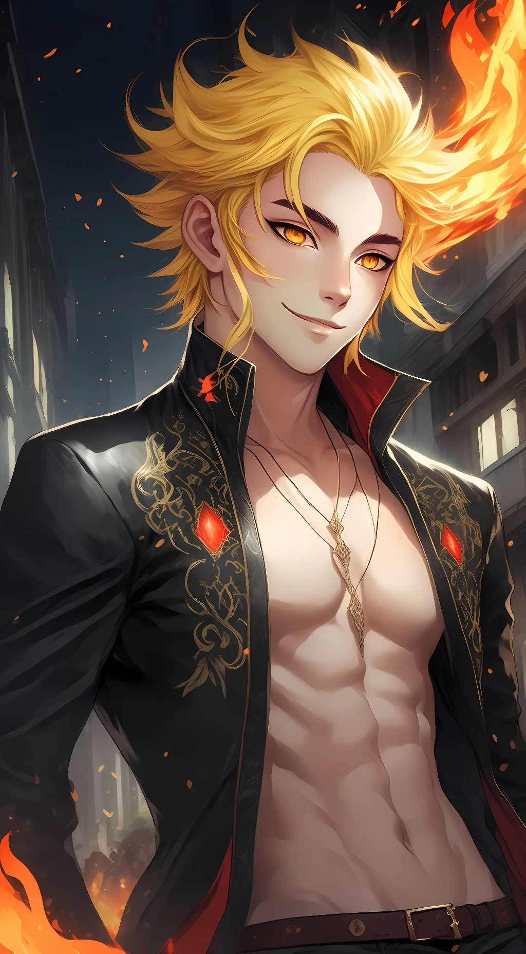 ai character: Kyojuro Rengoku background