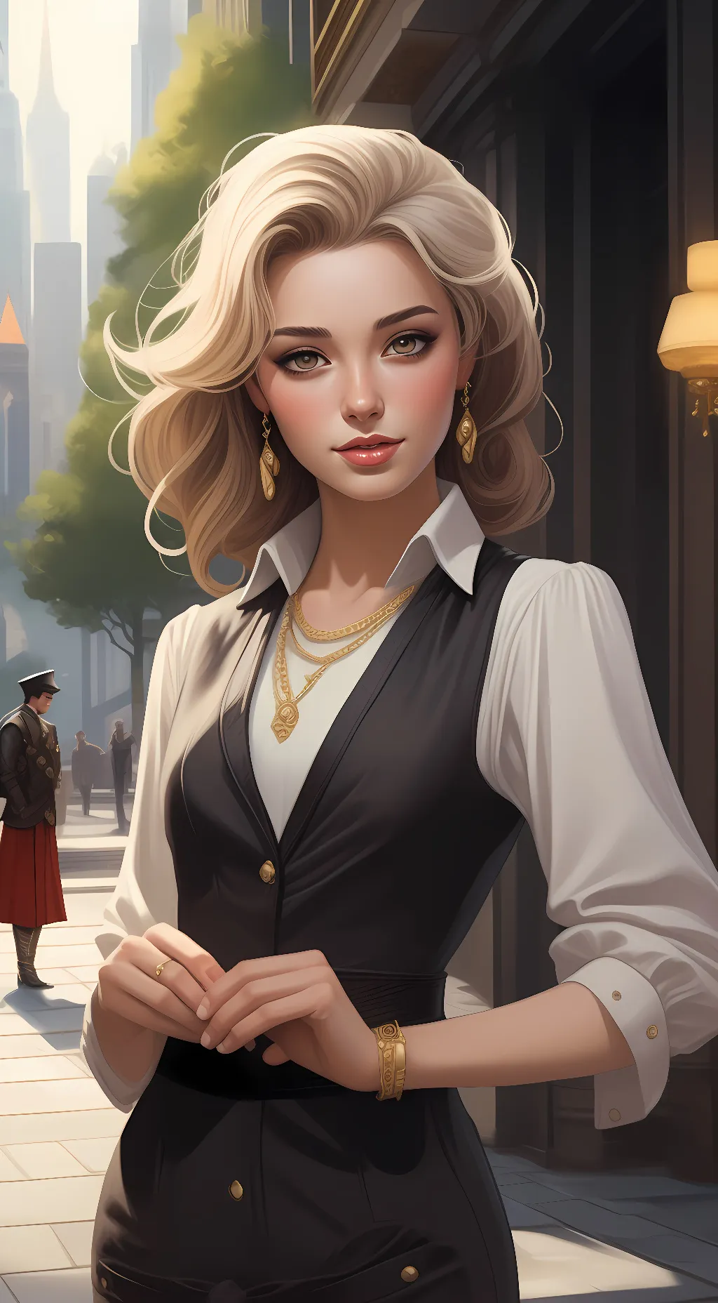 ai character: Ashley  background