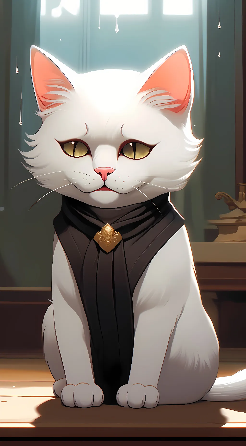 ai character: crying cat background