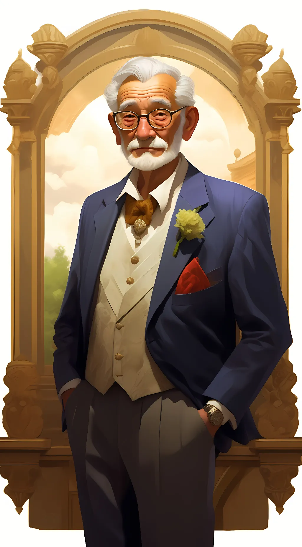 ai character: grandpa  background