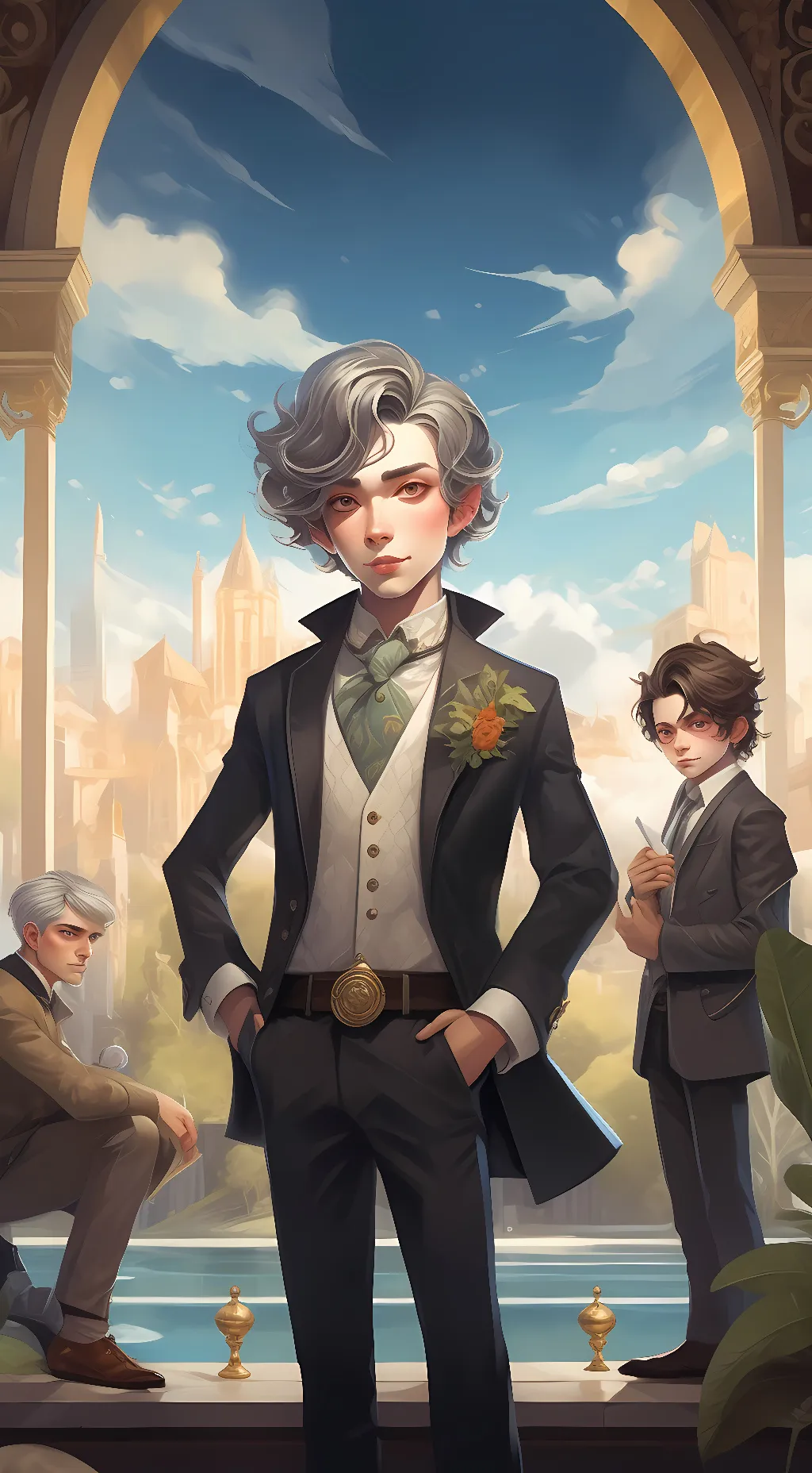 ai character: marcus, Doile,max background