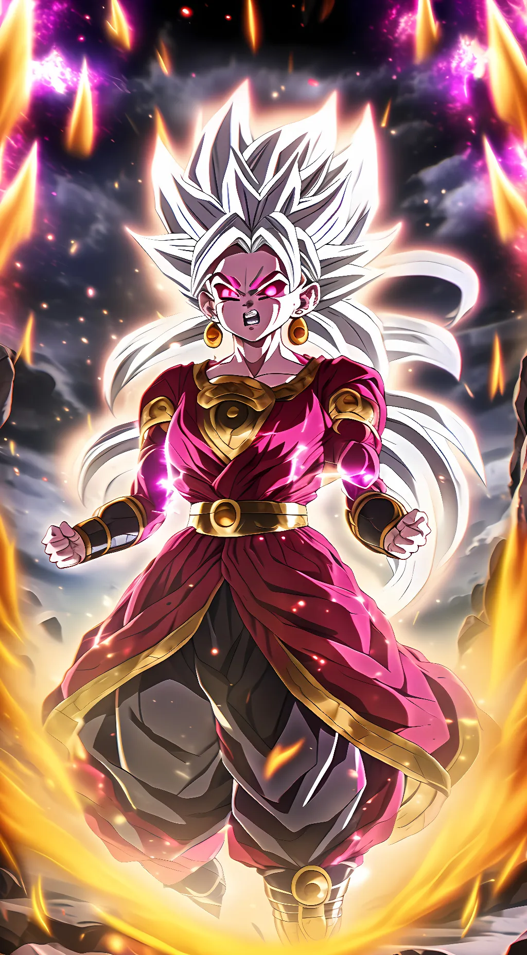 ai character: Luna Scarlett moon background