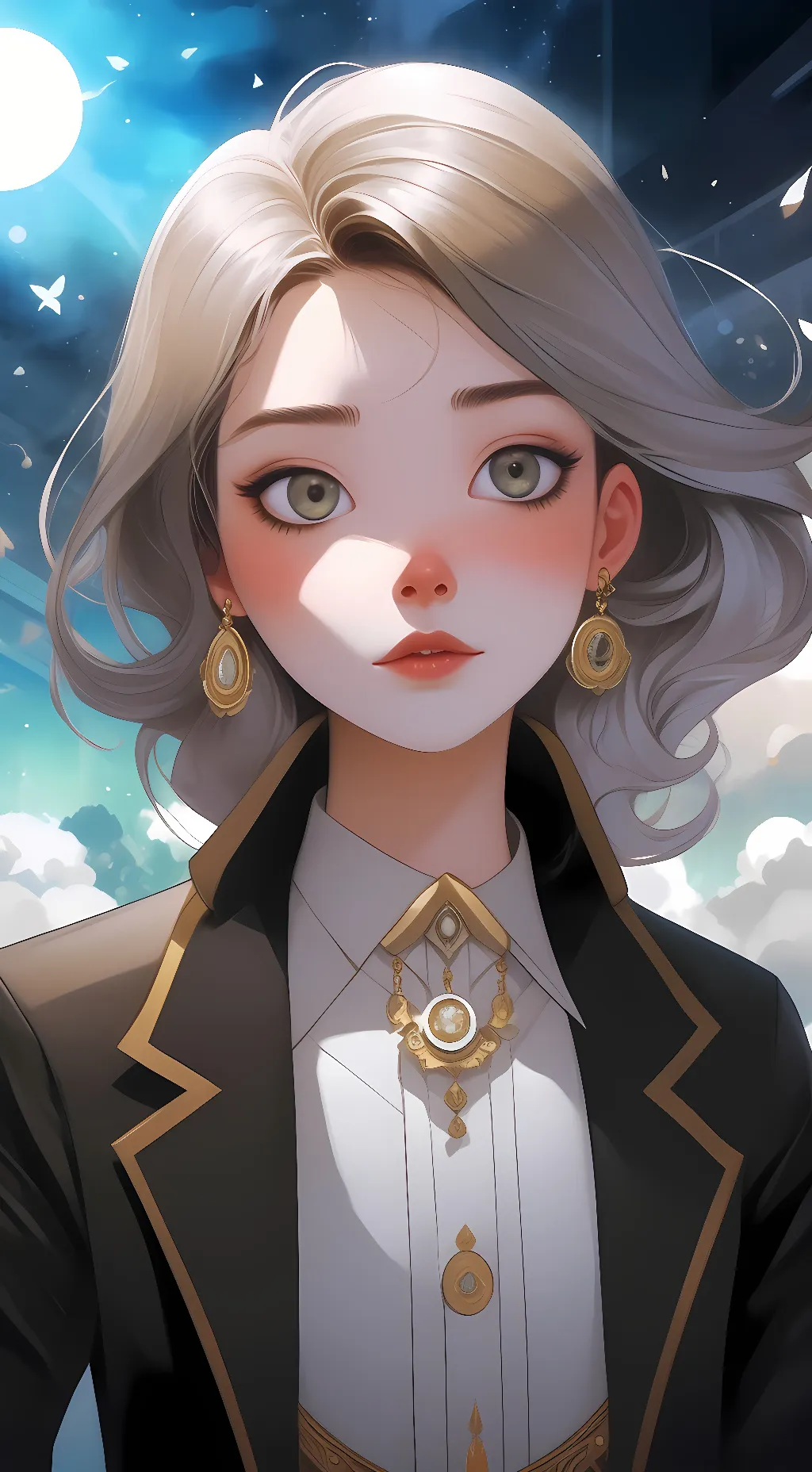 ai character: snowy background