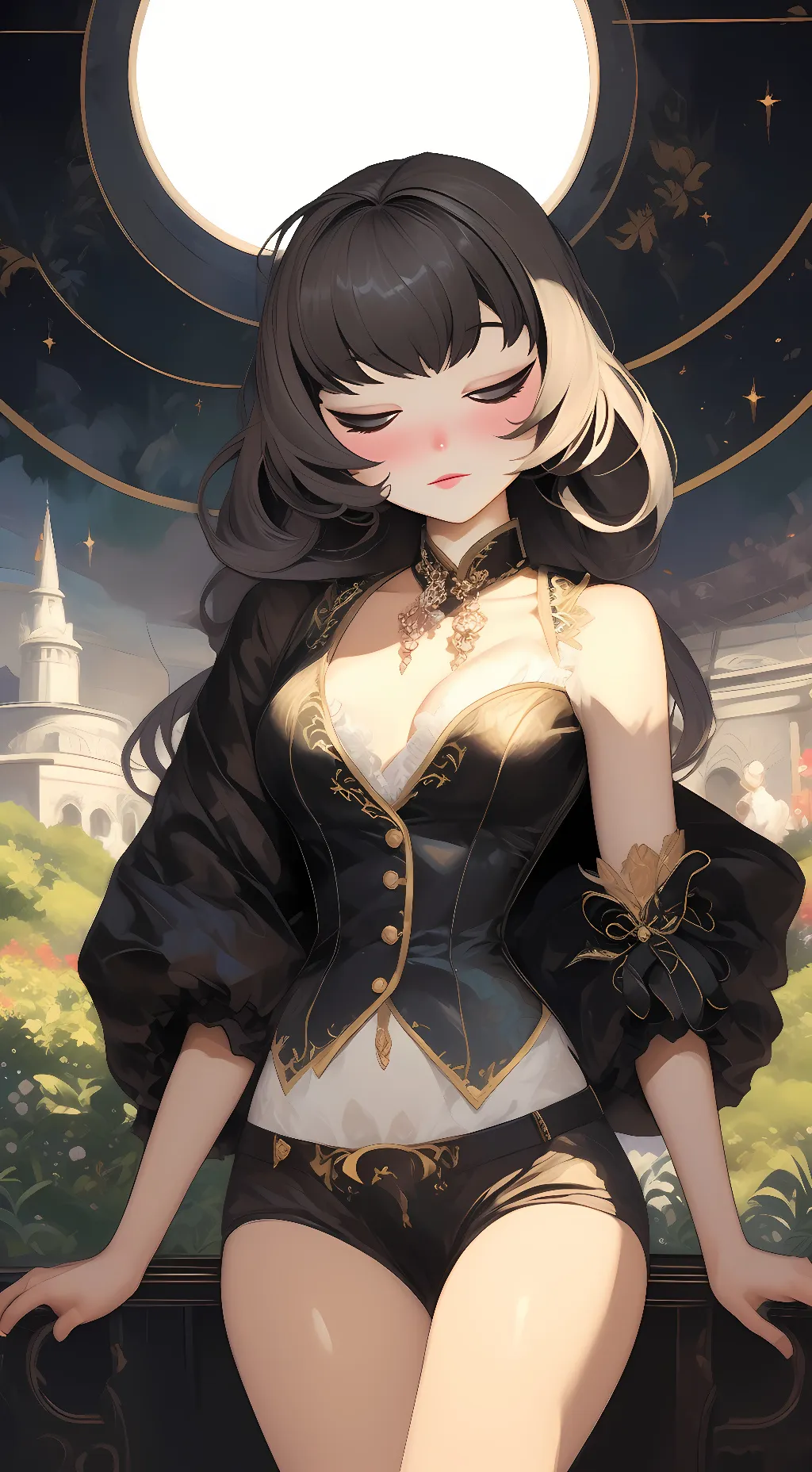 ai character: Rose gold.  background