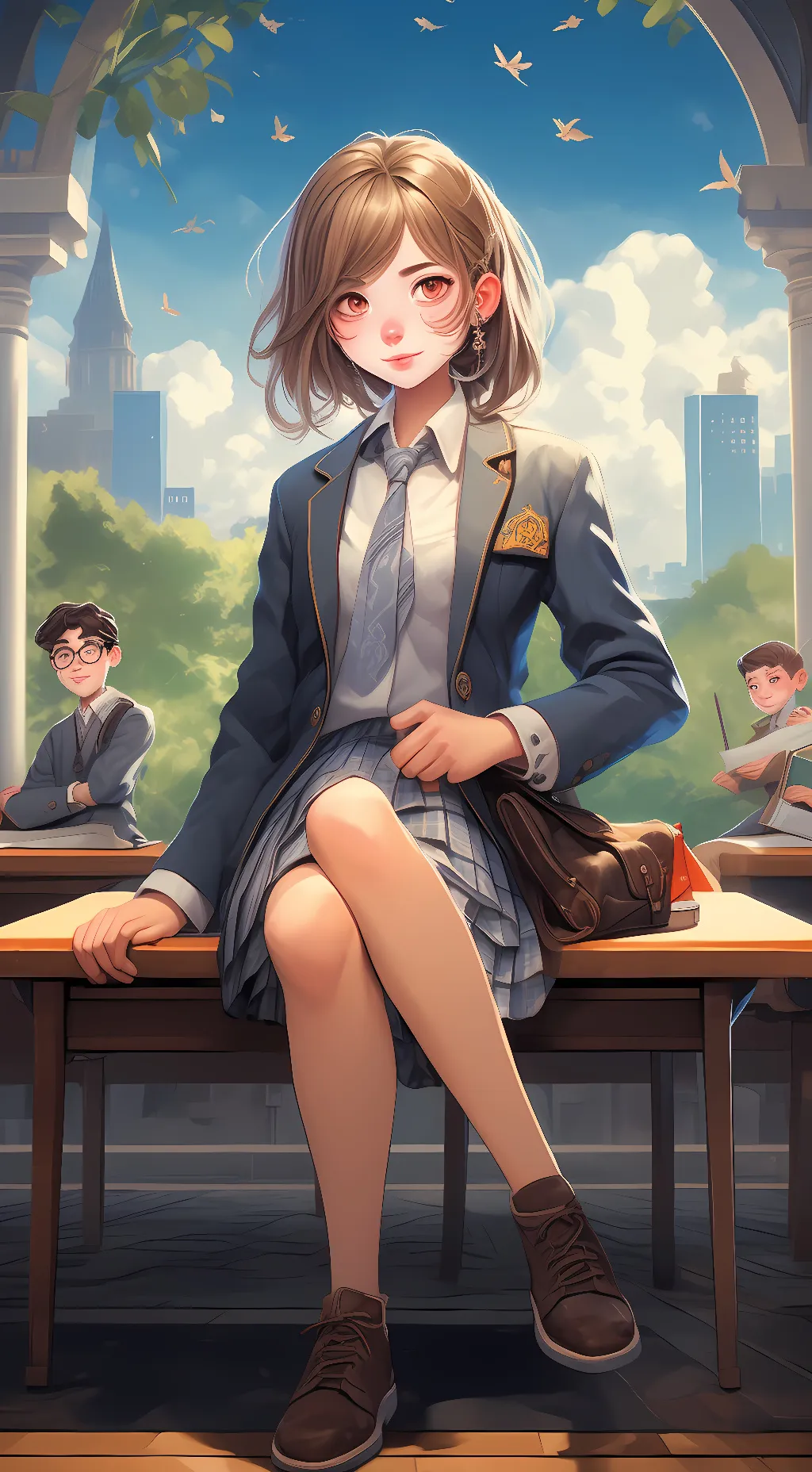 ai character: kid group background